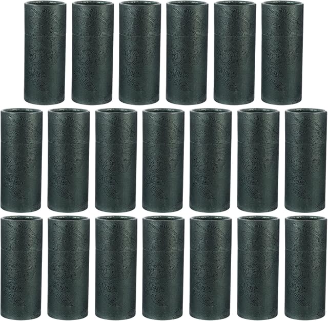Healifty 20pcs Empty Kraft Paper Jar 50ml Cardboard Boxes Essential Oil Bottle Packaging Case Gift Paper Tube Round Container for Pencils Tea Caddy Coffee Cosmetic Crafts