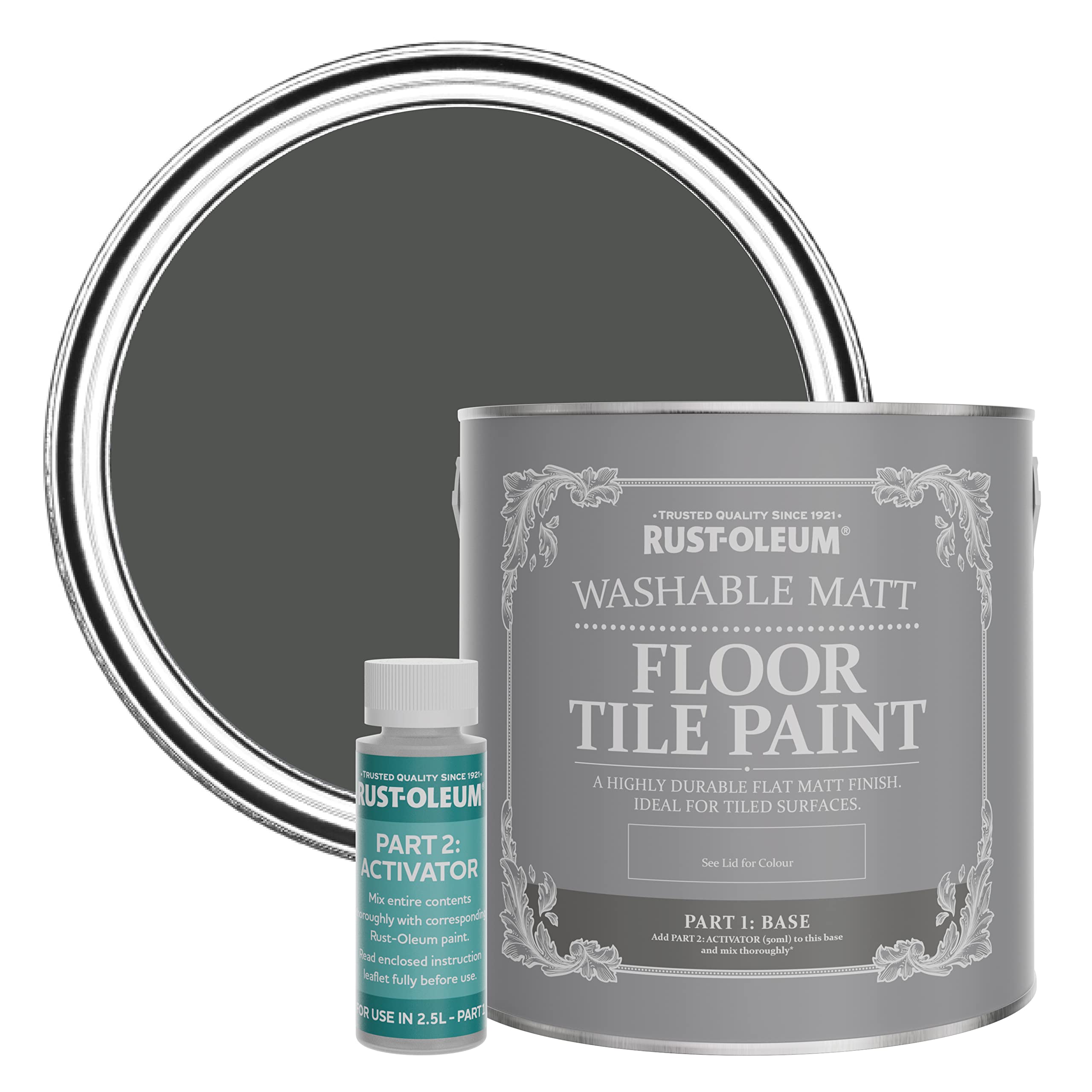 Rust-Oleum Floor Tile Paint Graphite Matt 2.5L