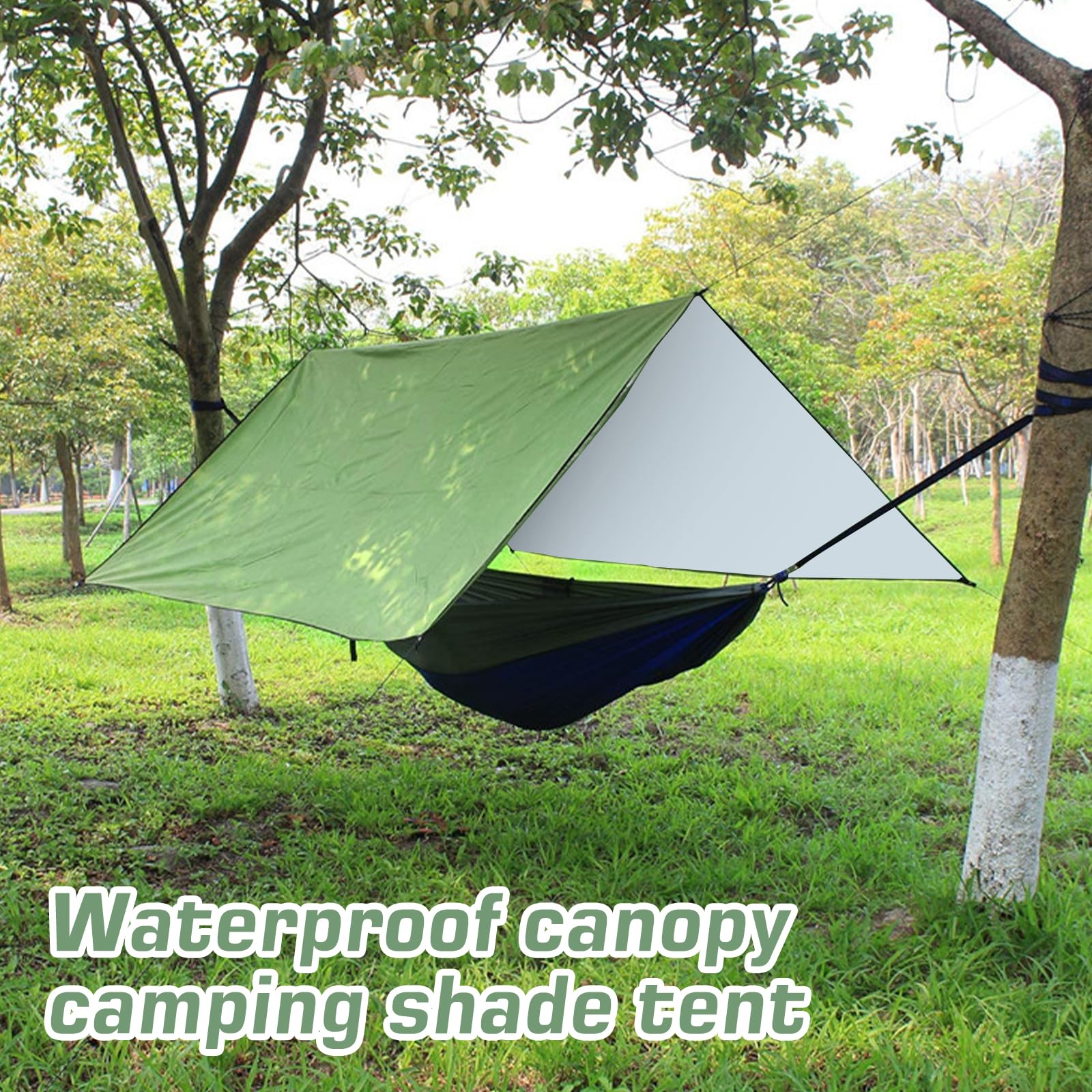 Bâche De Camping étanche 3x3 M – Protection UV, Ultra-légère 700 G, Avec 6 Piquets Et 6 Cordes En Aluminium