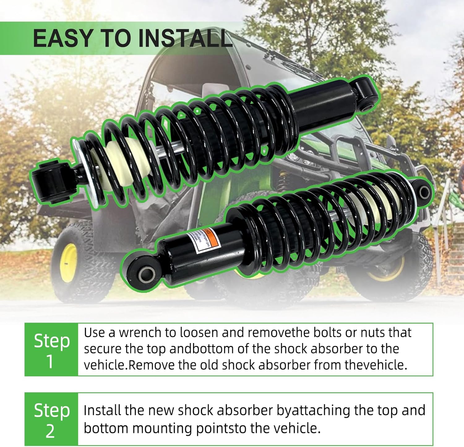 AM135375 Rear Shocks Absorber Compatible with John Deere Gator HPX 2004-2017, HPX 615E 815E 2018-2020, XUV620i 2007-2010, XUV850D 4x4 Diesel 2007-2010 (2PCS)