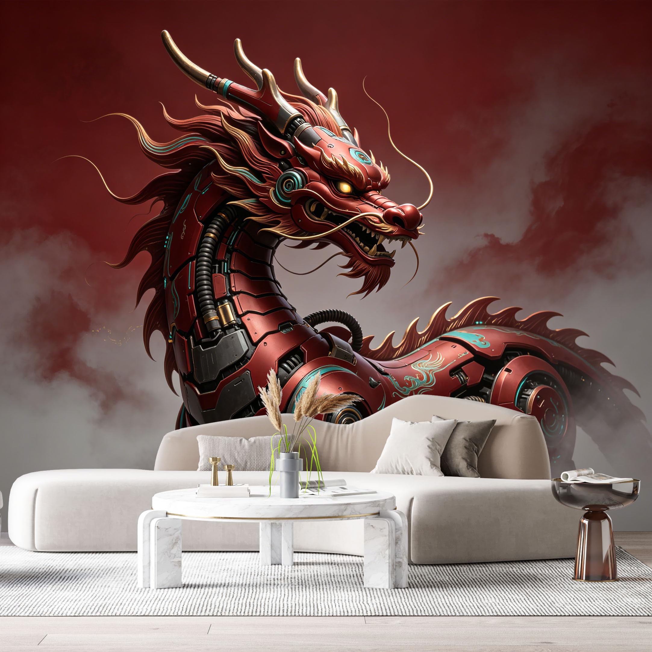 Custom Size Wall Mural Heavy Armored Fantasy Beast Mech Science Fiction Futuristic Metal Armor SelfAdhesive Art Prints Removable Large Wallpaper Boy Bedroom Esports Game Tenant Room Studio