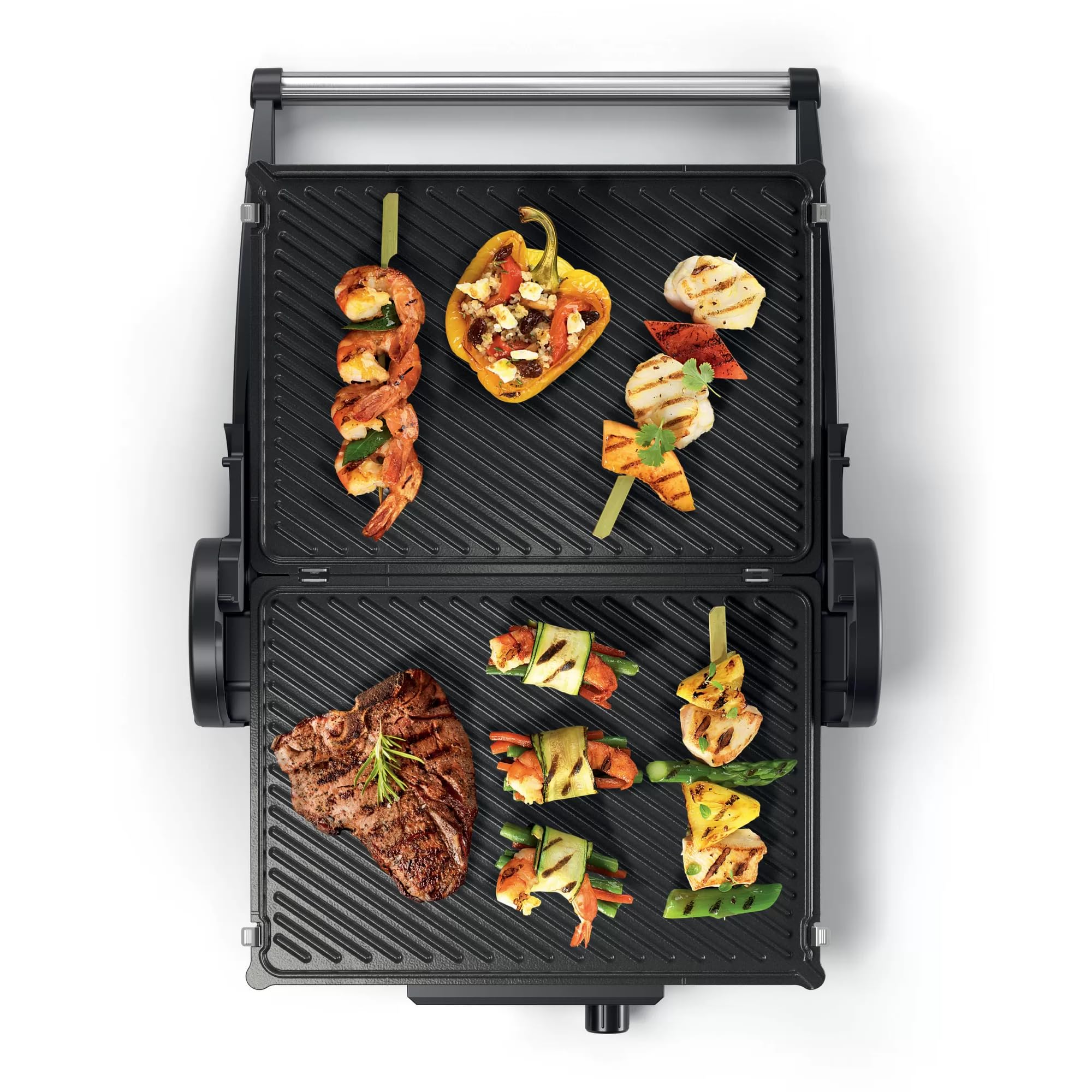 Bosch - Grill eléctrico, 3 posiciones, 2000W, Rojo, TCG4104