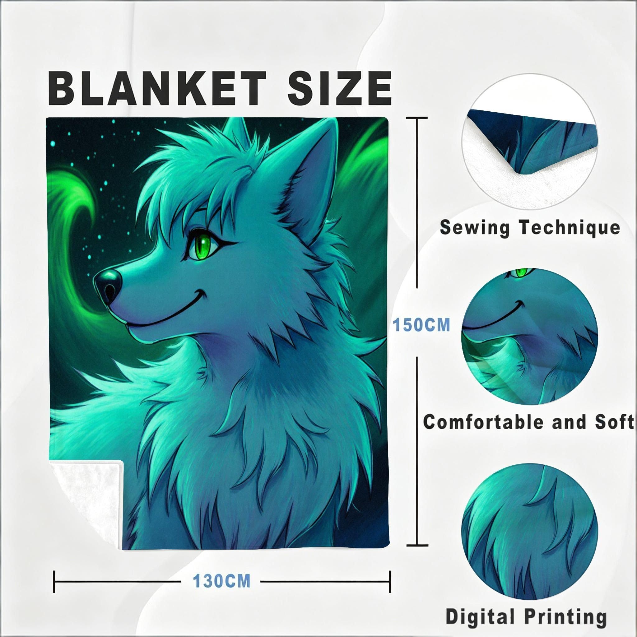Manta para Sofá 240x260 cm Lobo de Dibujos Animados, Manta de Franela Extra Grande Premium, Ligera y Antiarrugas, Multiusos para Sofá, Picnic, Uso Doméstico y Exterior, AW4338