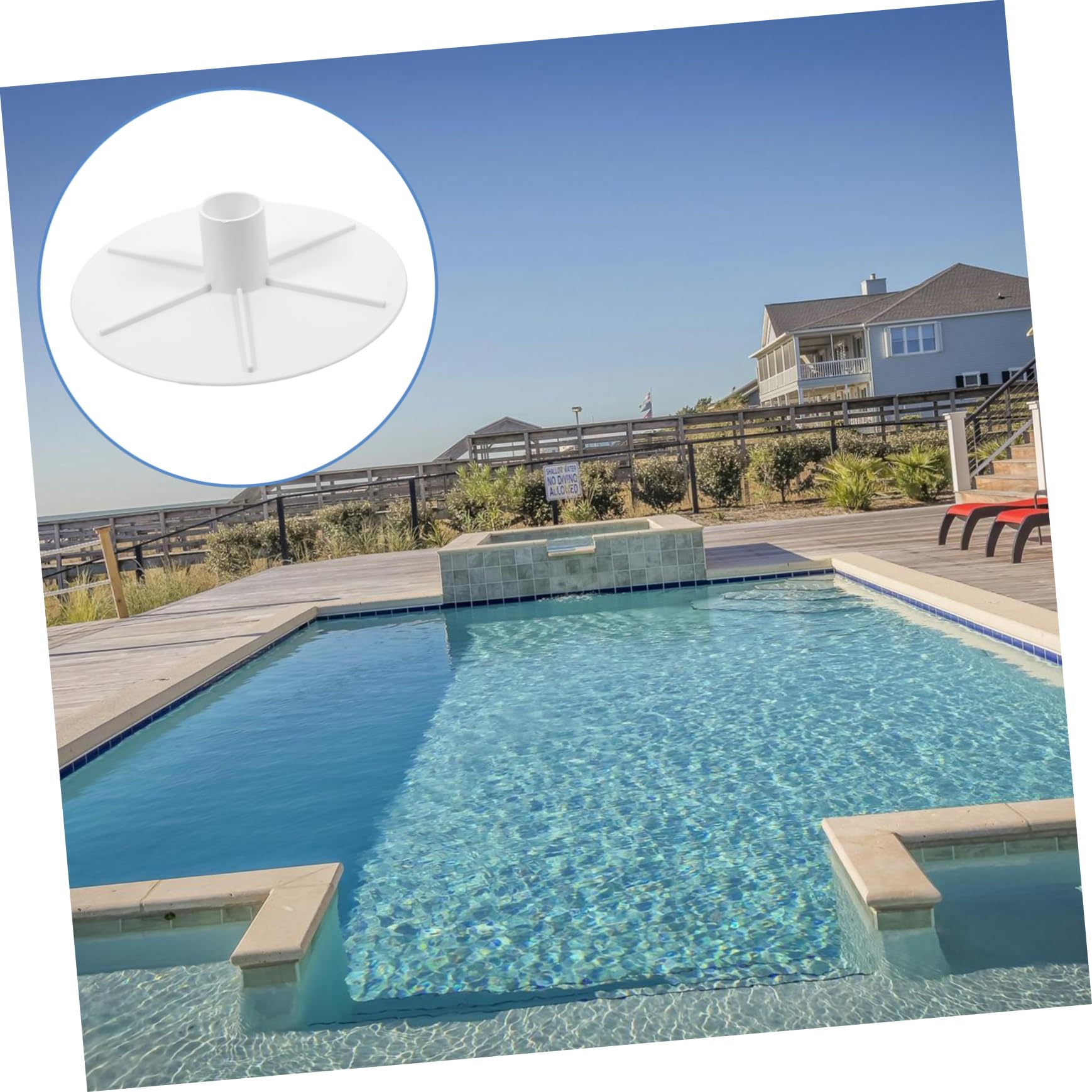 BESPORTBLE 4piezas Placa Adaptadora para Skimmer De Piscina Cubierta De Vacío Accesorio De y Estético para Enterradas