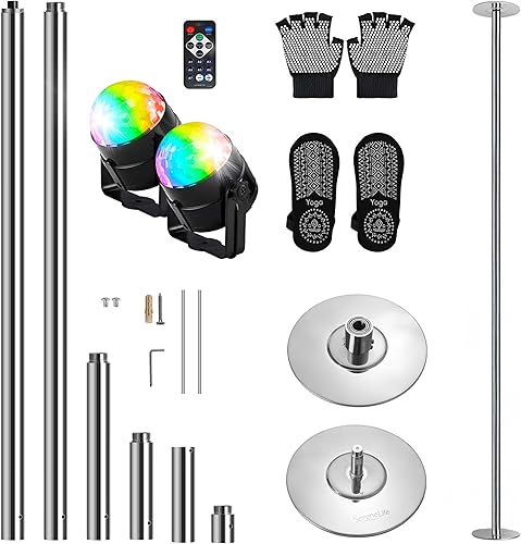 Vista 9 de SereneLife Professional Spinning Dance Pole, 45mm Portable Exercise Pole for Fitness – Durable Steel Build, Anti-Rust Finish, Suitable for Home