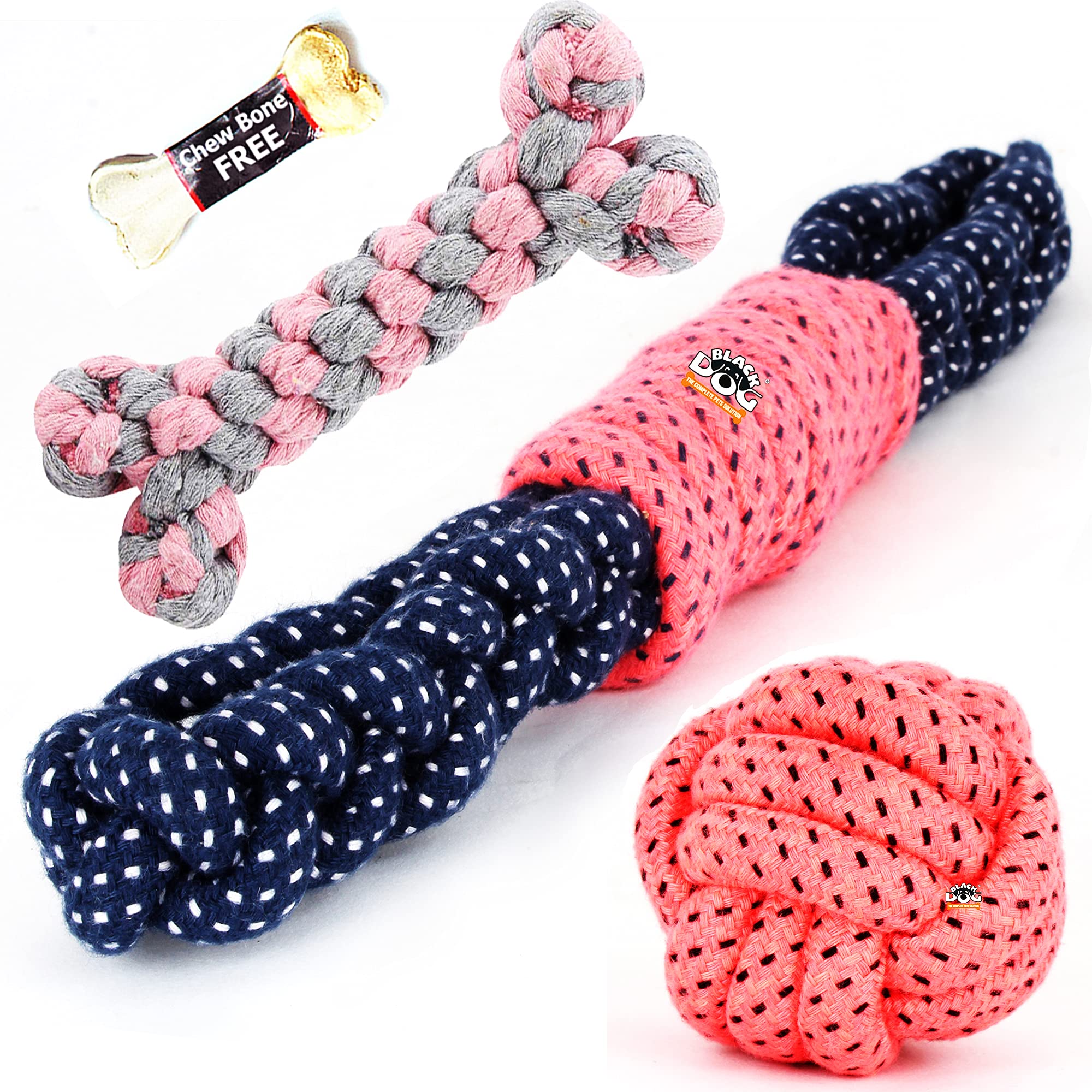 See full amazon price history chart for BLACK DOG Puppies and Dogs Chew Rope Toy for Small to Medium Dogs - Cotton Poly Mix Interactive Teething Playing with Chew Bone Free (4 in 1 Combo) BLACK DOG Puppies and Dogs Chew Rope Toy for Small to Medium Dogs - Cotton Poly Mix Interactive Teething Playing with Chew Bone Free (4 in 1 Combo) (B098BCM1Y1) Amazon Price History, Amazon Price Tracker