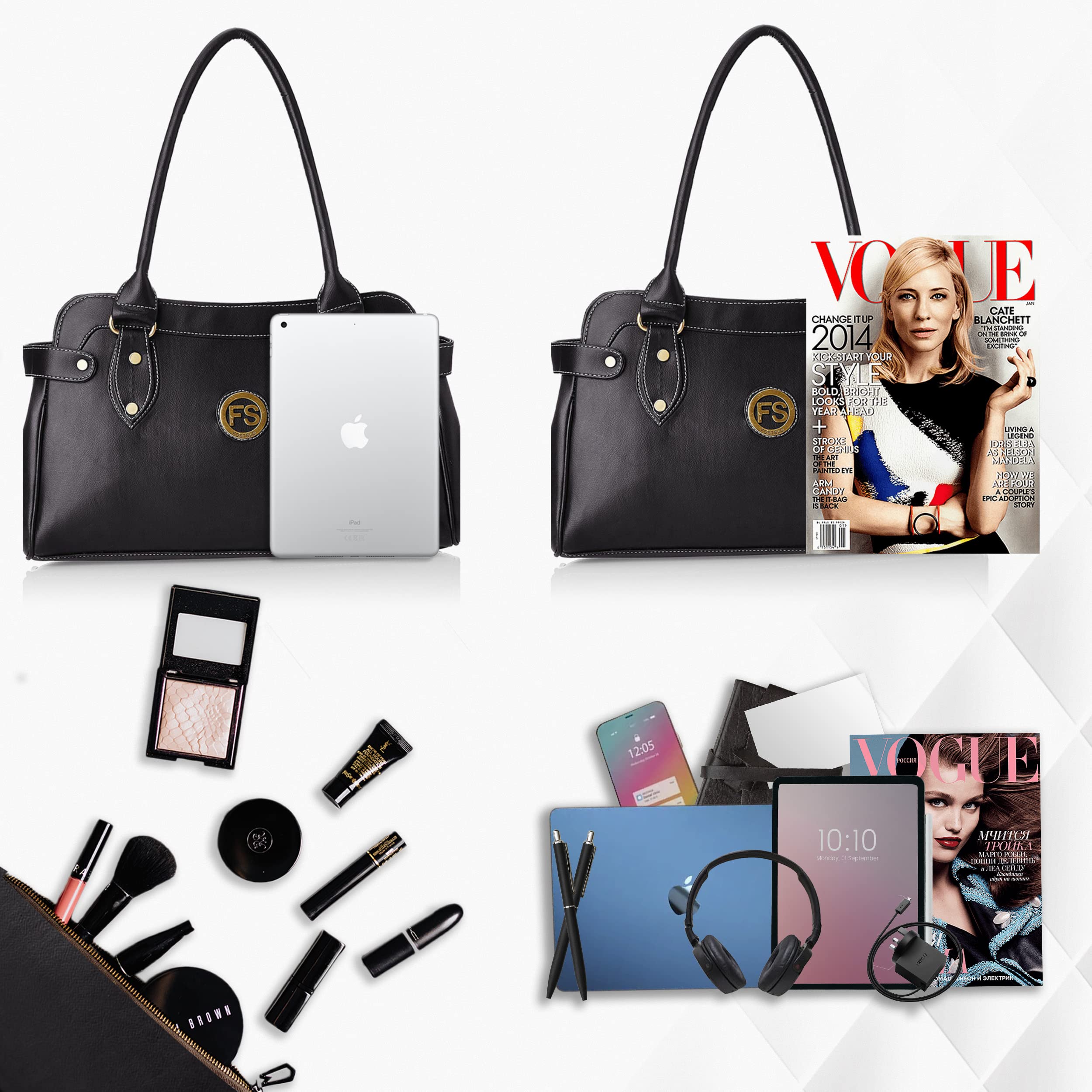 Fostelo Women's Jessy Stylish Satchel Tote Handbag for Women | Ladies Purse | Stylish Shoulder Bag | Gift For Women | Black 2