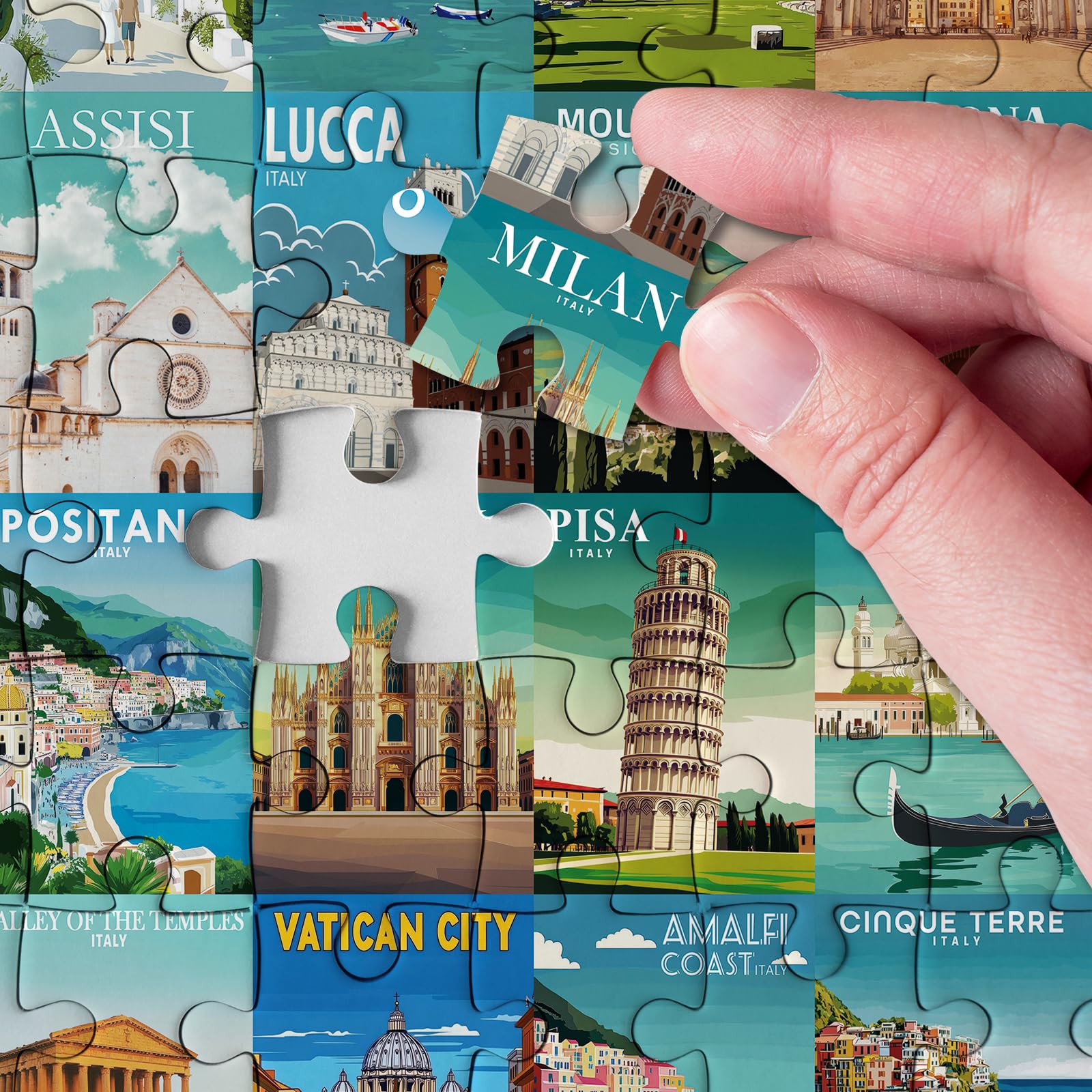 Italy Puzzle 1000 Piece for Adults Nature, Cinque Terre Rome Travel Jigsaw Puzzles City Florence, Europe Landscape Scenic Collage Challenging Puzzle for Adults - Image 8