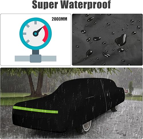 Miniatura 4 de Funda impermeable de repuesto para automóvil Lincoln Town 1981-1997, 210T, para todo tipo de clima, con puerta con cremallera para protección contra