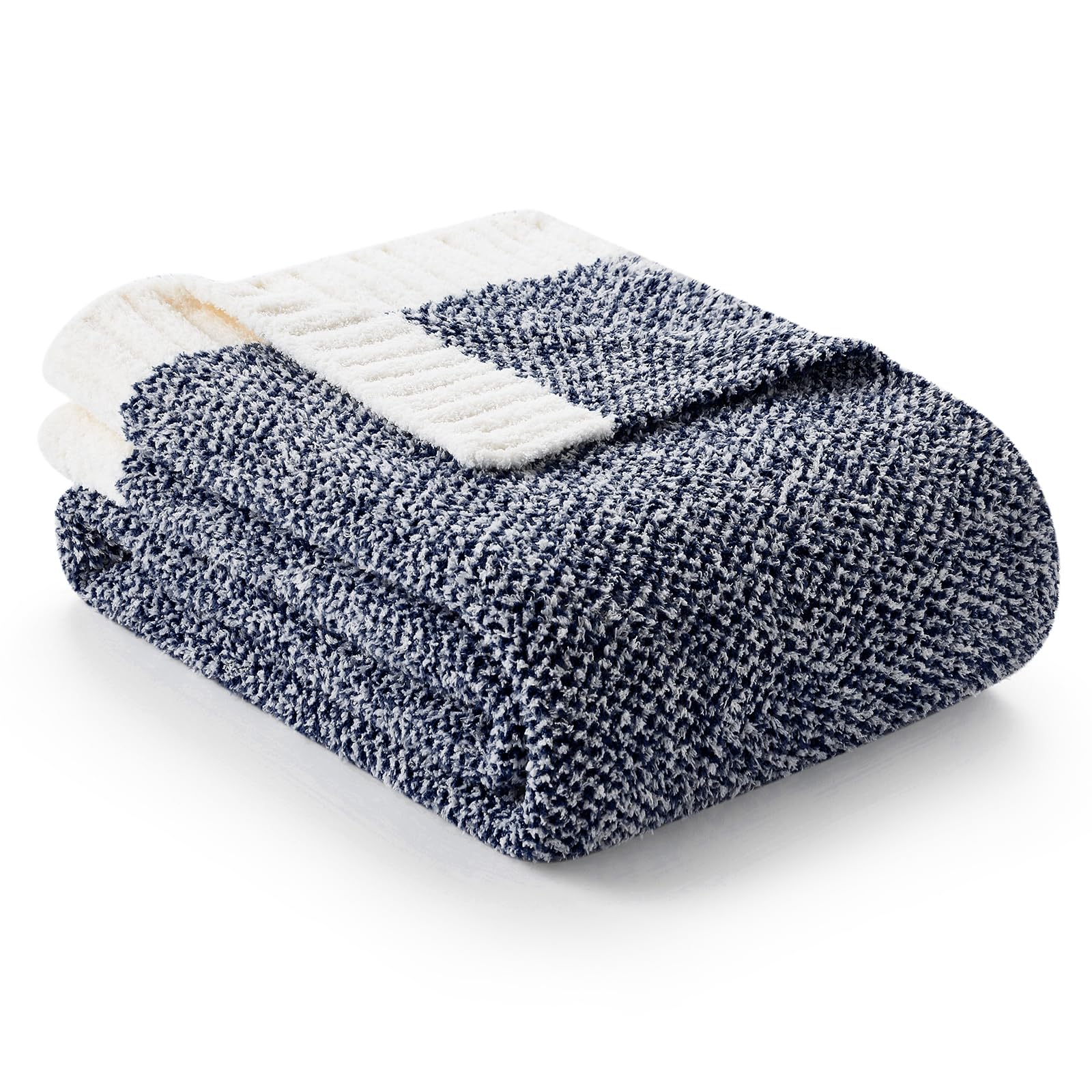 Couverture lit bleu marine grand plaid doudou pour partager des moments chauds