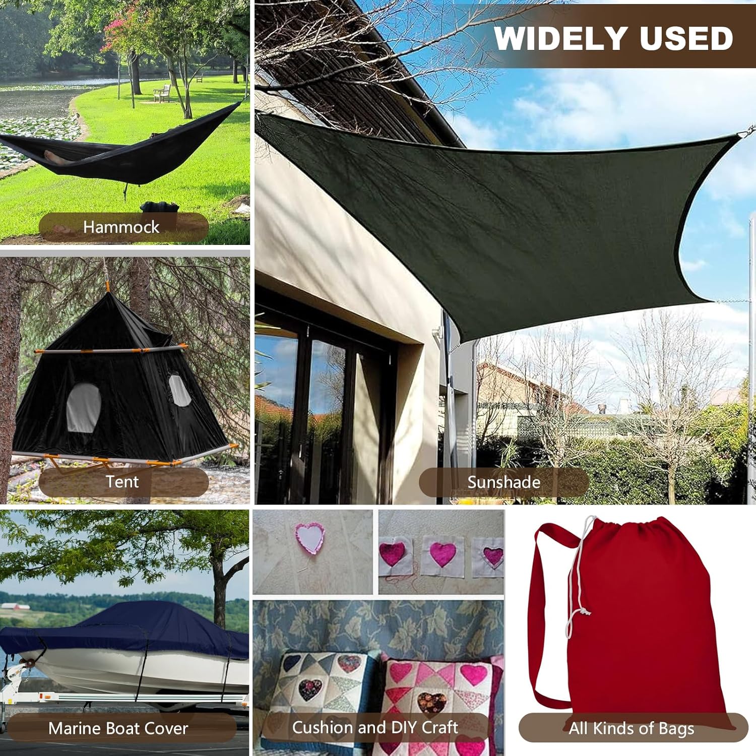 1200D Thicken Waterproof Canvas Fabric by The Yard 58" W Water-Resistant Polyester Fabric Heavy Duty Outdoor Upholstery Material for Chair Patio Cushion Furniture Cover Sewing DIY, 5 Yards Army Green