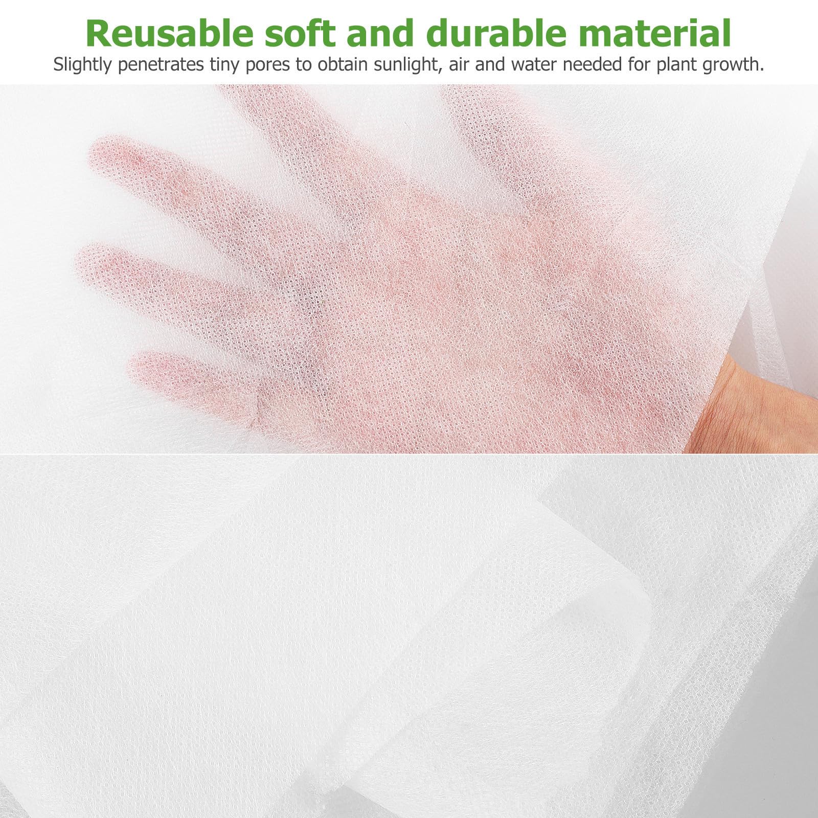 Voile Horticole en Tissu Non Tissé 2 Pièces Protection Gel pour Plantes