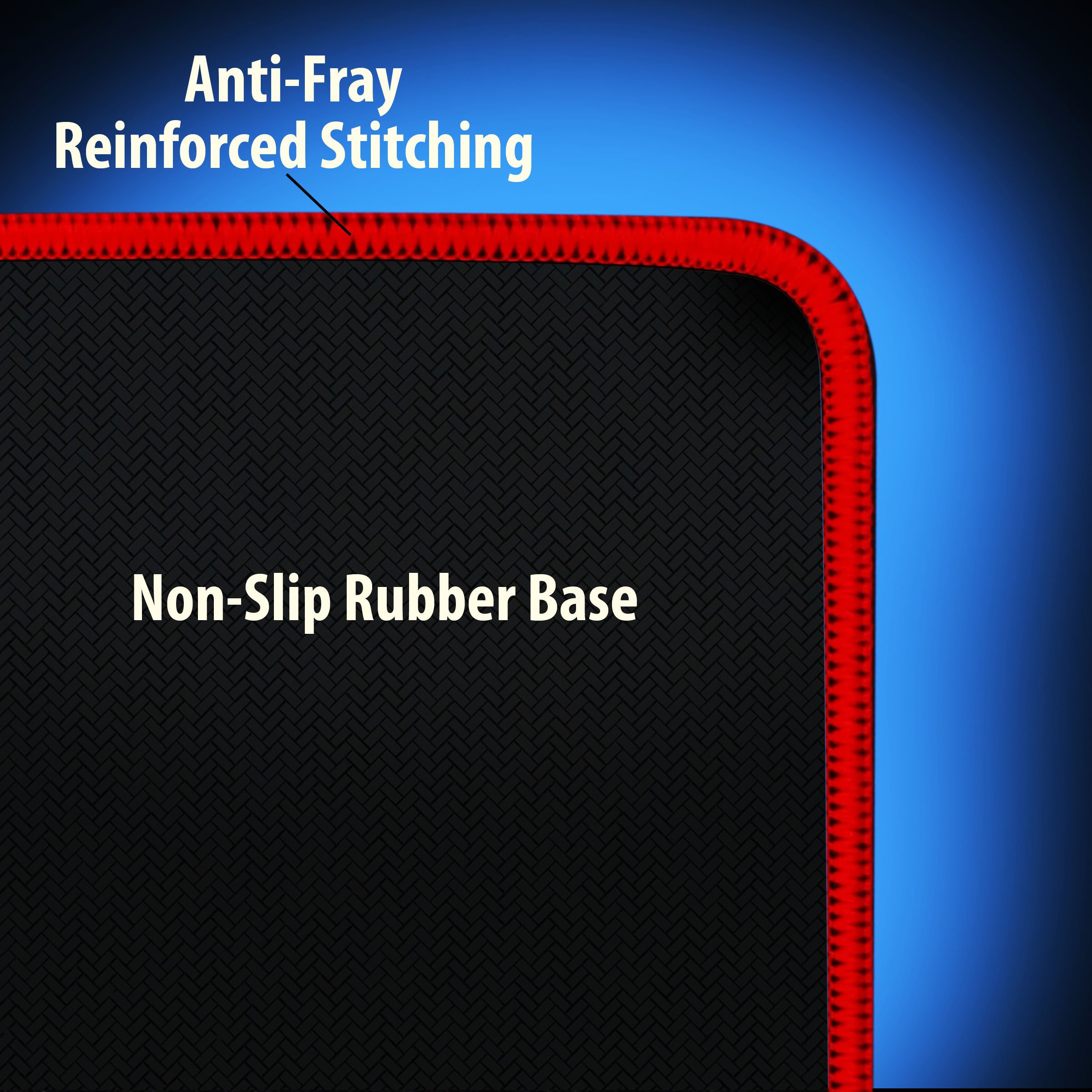 ENHANCE Mouse Pad da Gioco - Tappetino per Mouse XXL (80 x 35 cm) Cuciture Anti-Sfaldamento con Superficie di Scorrimento a Basso Attrito e Supporto Antiscivolo - Rosso