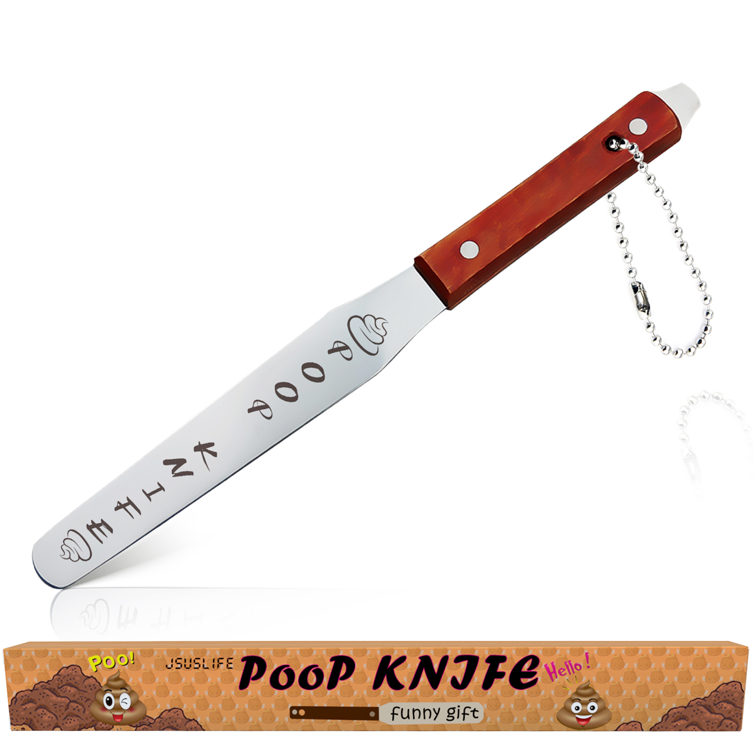 食器 poo Jsuslife Poop Knife, 12IN Durable Metal Poo Knife for Toilet Block