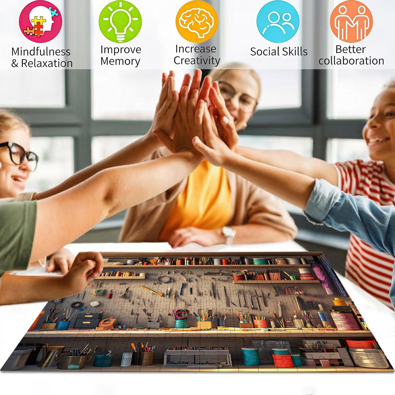 Puzzle 6000 sztuk kolor, drewniane puzzle dla dorosłych, niemożliwe klasyczne narzędzie do układania, gra zręcznościowa dla całej rodziny, kolorowa gra układankowa, dekoracja i prezent 179,5 x 105,5