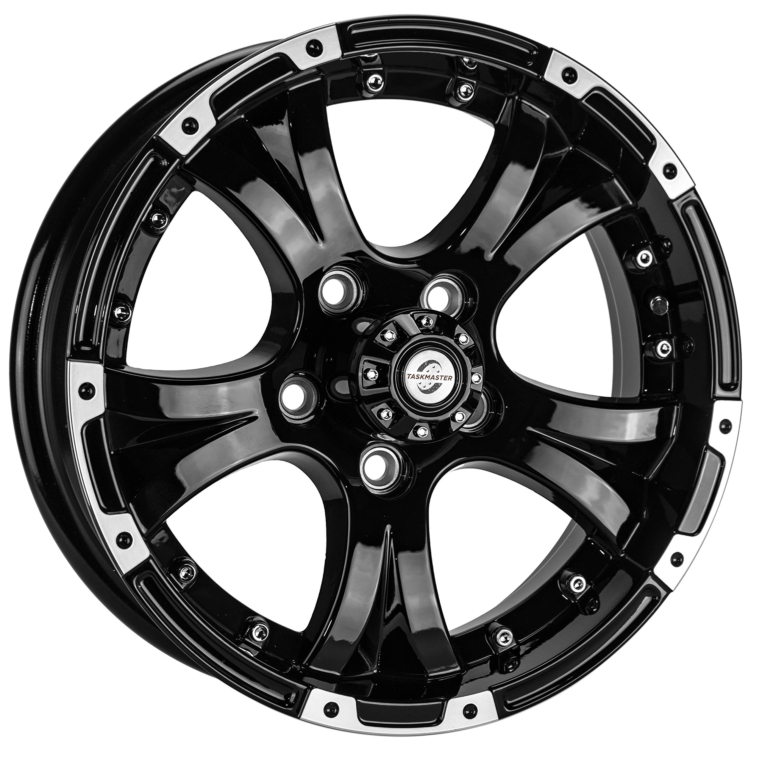 Viking Series Machined Lip Gloss Black Aluminum Trailer Wheel with