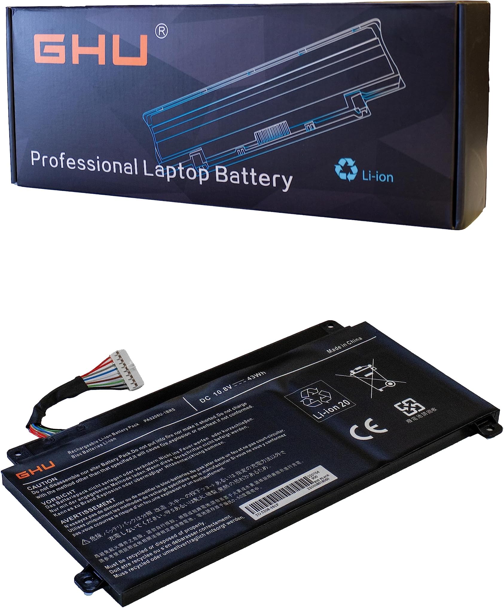 GHU New Battery 45 WH PA5208U-1BRS for Toshiba Satellite E45W E45W-C4200 P55W, Toshiba Chromebook CB35 CB35-B CB35-B3340 CB35-B3330 P000619700 P000645710