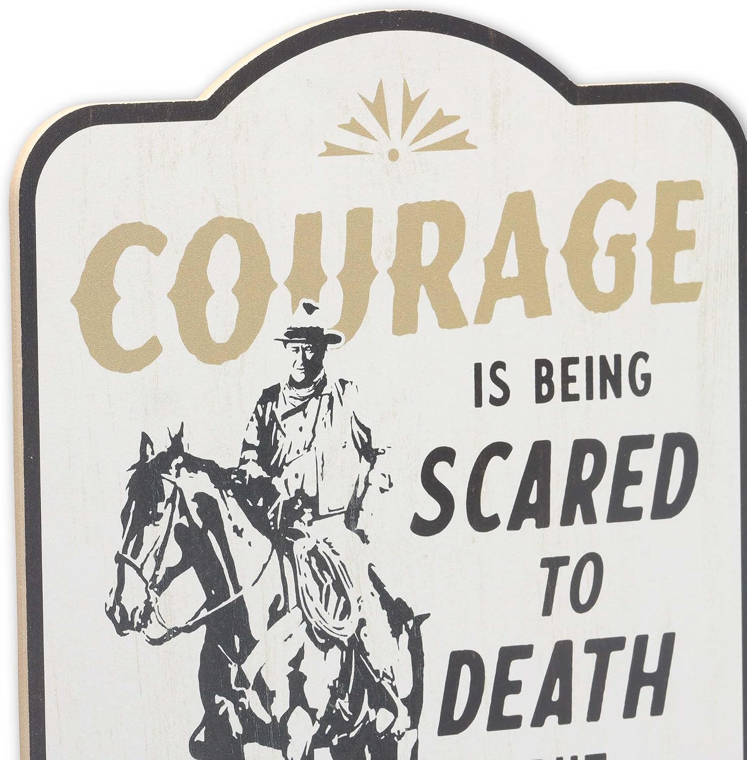 Open Road Brands John Wayne Courage is Saddling Up Anyway Wood Wall Decor image 4