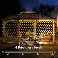 Vista 3 de echosari Luces de Cortina Solares de 33 pies x 3 pies, 500 Luces de Cortina LED para Exteriores Impermeables con Control Remoto y Temporizador