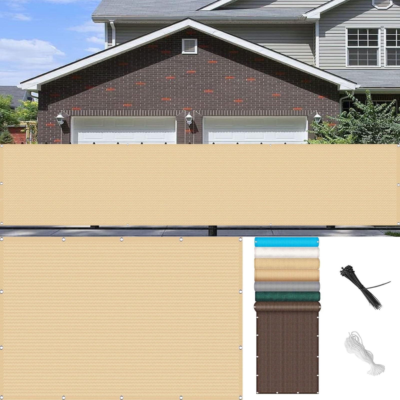 Telo Frangivista Per Balcone Cover IT Beige 80x300 Cm - Con Occhielli Per Privacy E Vento - Foto 8