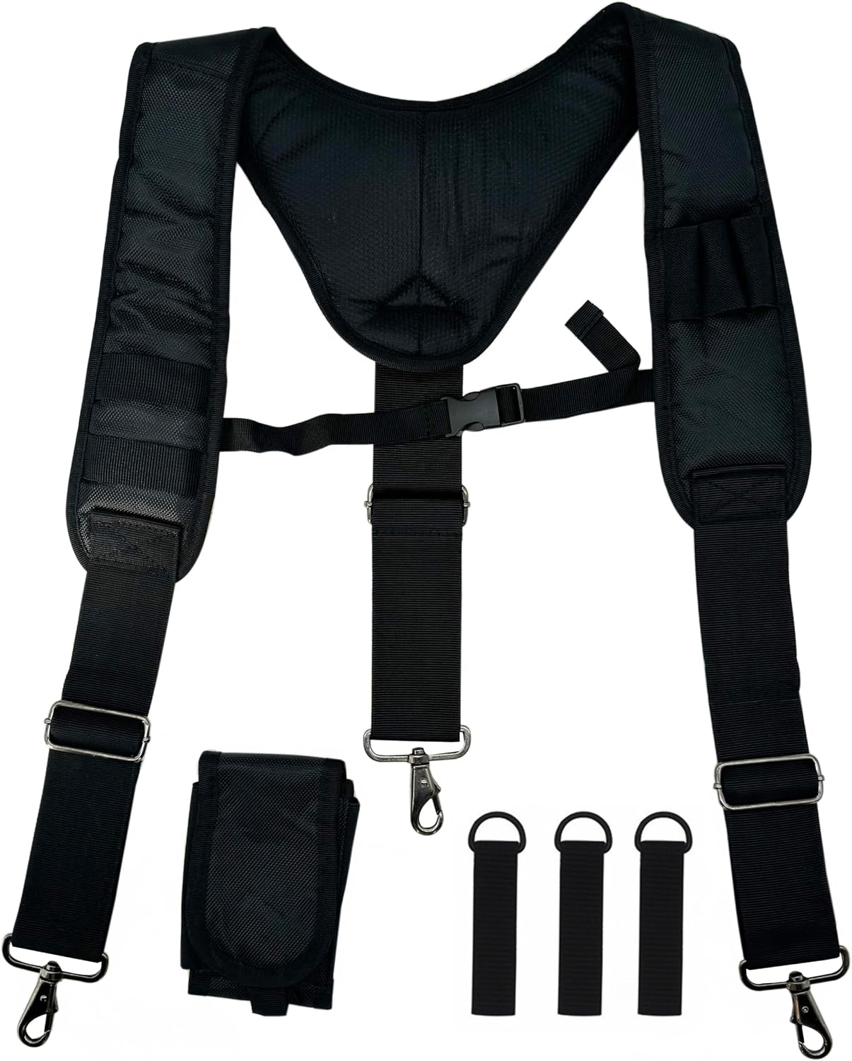 Padded Tool Belt Suspenders 3 Hook Swivel Suspenders for Tool Belt Heavy Duty Work Suspenders
