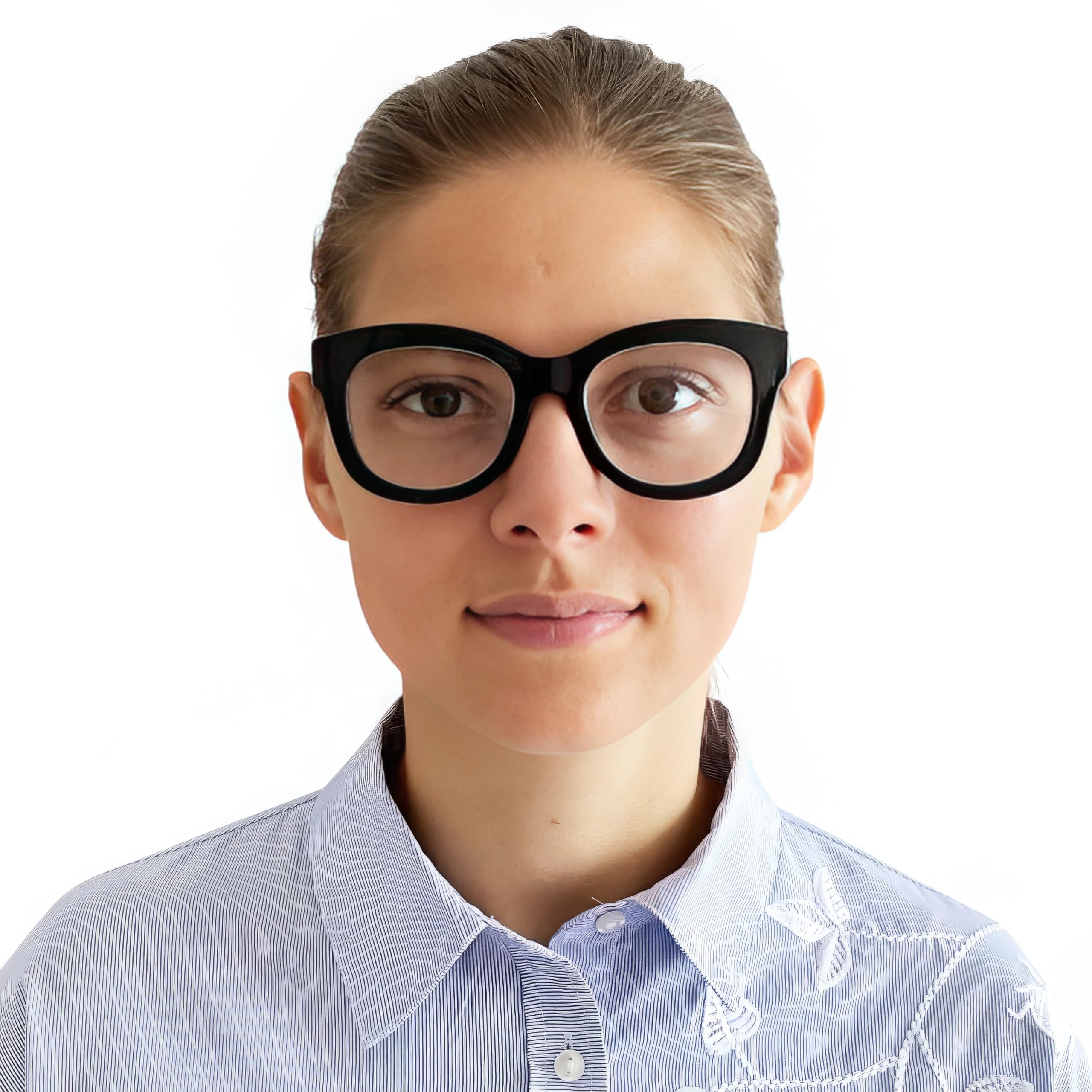 Mini Brille Occhiali da Lettura Rettangolari con Montatura Grande in Plastica, Occhiali Oversize Donna