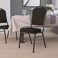 Vista 19 de EMMA + OLIVER Silla de banquete de la parte posterior de la corona, marco vinílico borgoña/plata