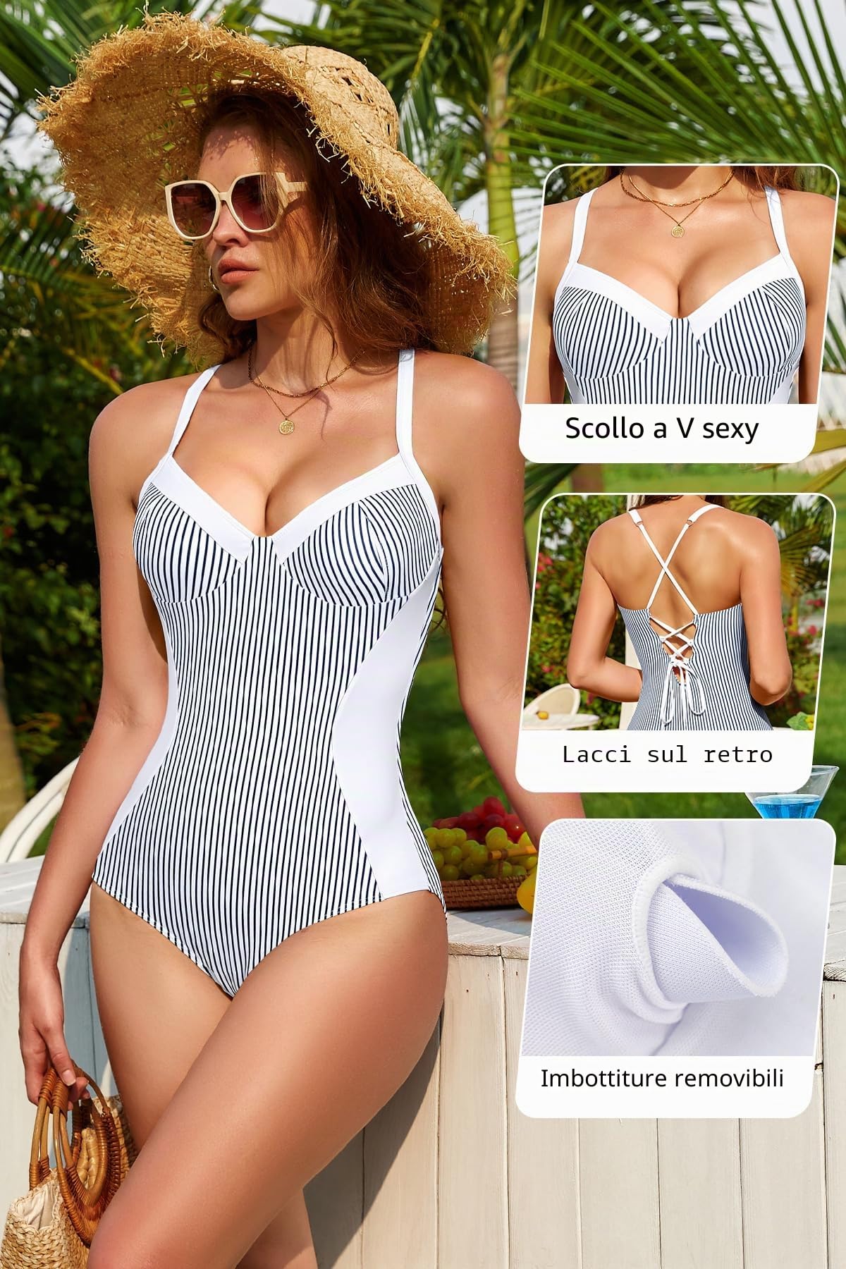 SHEKINI Donne Pancia Controllo Dimagrante Colore Blocco Costume da Bagno Sexy Crisscross Indietro Un Pezzo Costumi da Bagno