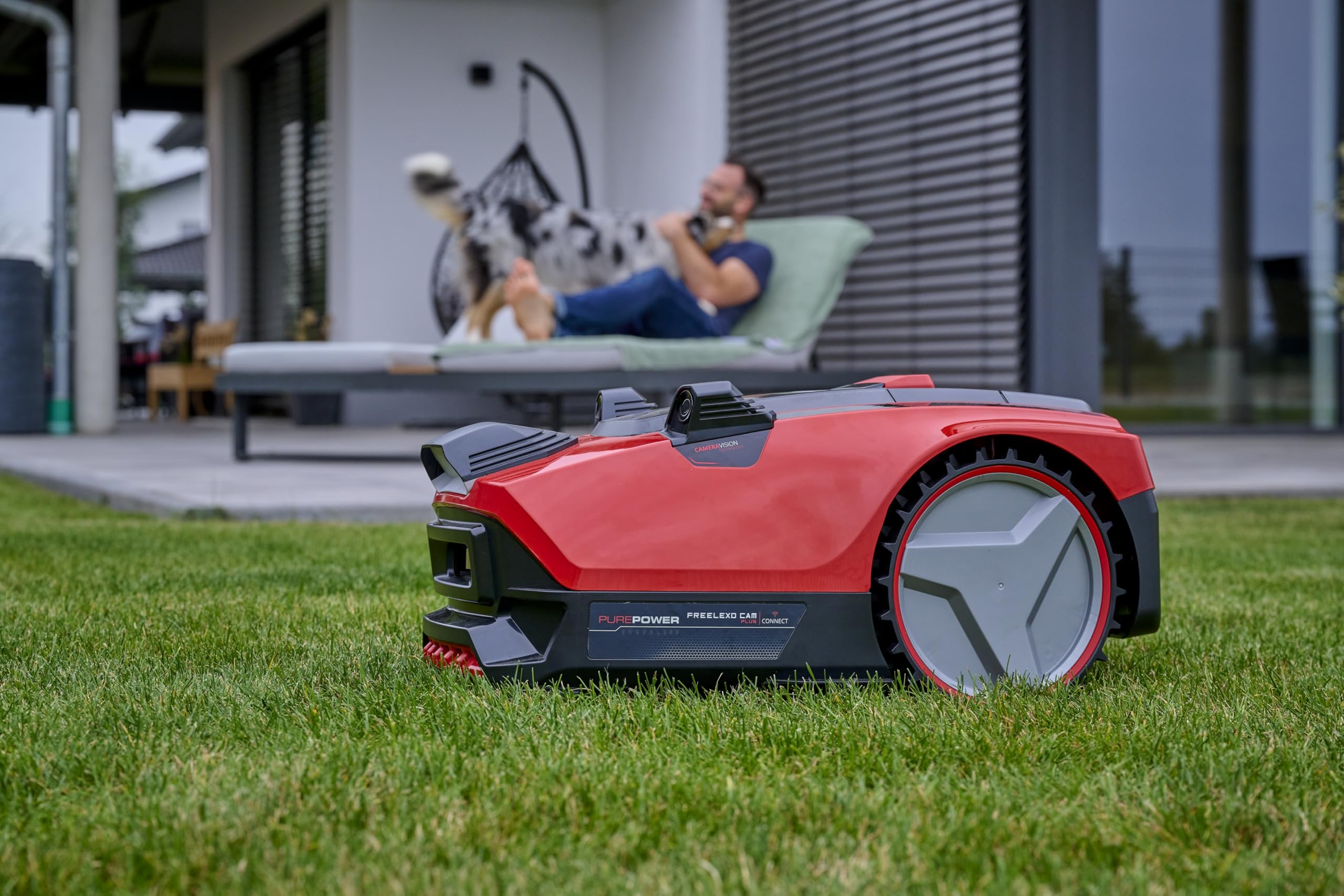Einhell Mähroboter FREELEXO CAM Plus 600 Power X-Change (18 V, Kamera statt Begrenzungsdraht, für 600 m², WiFi, Brushless, bis 25% Steigung, inkl. 4,0 Ah Plus Akku)