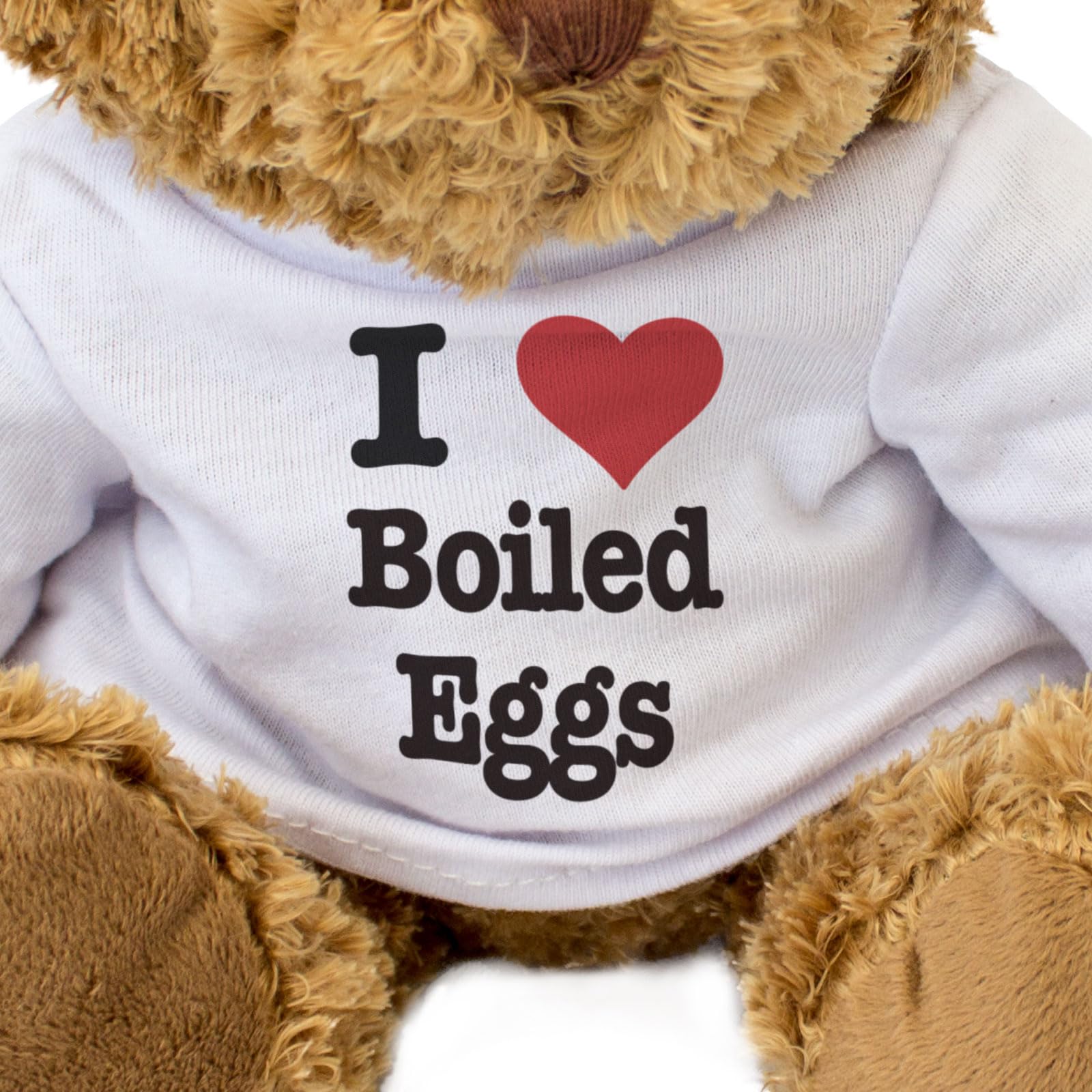 I LOVE BOILED EGGS - Teddy Bear - Cute Soft Cuddly Adorable - Gift Present, Brown - Image 3