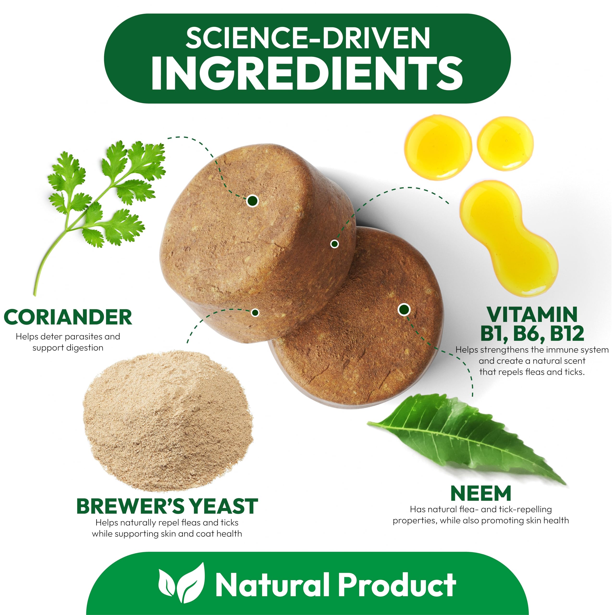 Flea and Tick Prevention for Dogs Pills - 250 Soft Chews - Natural Dog Flea & Tick Control - Oral Defense Treatment for Dogs Supplement - Vet Formulated Chews - All Breeds & Ages - Made in USA - 5