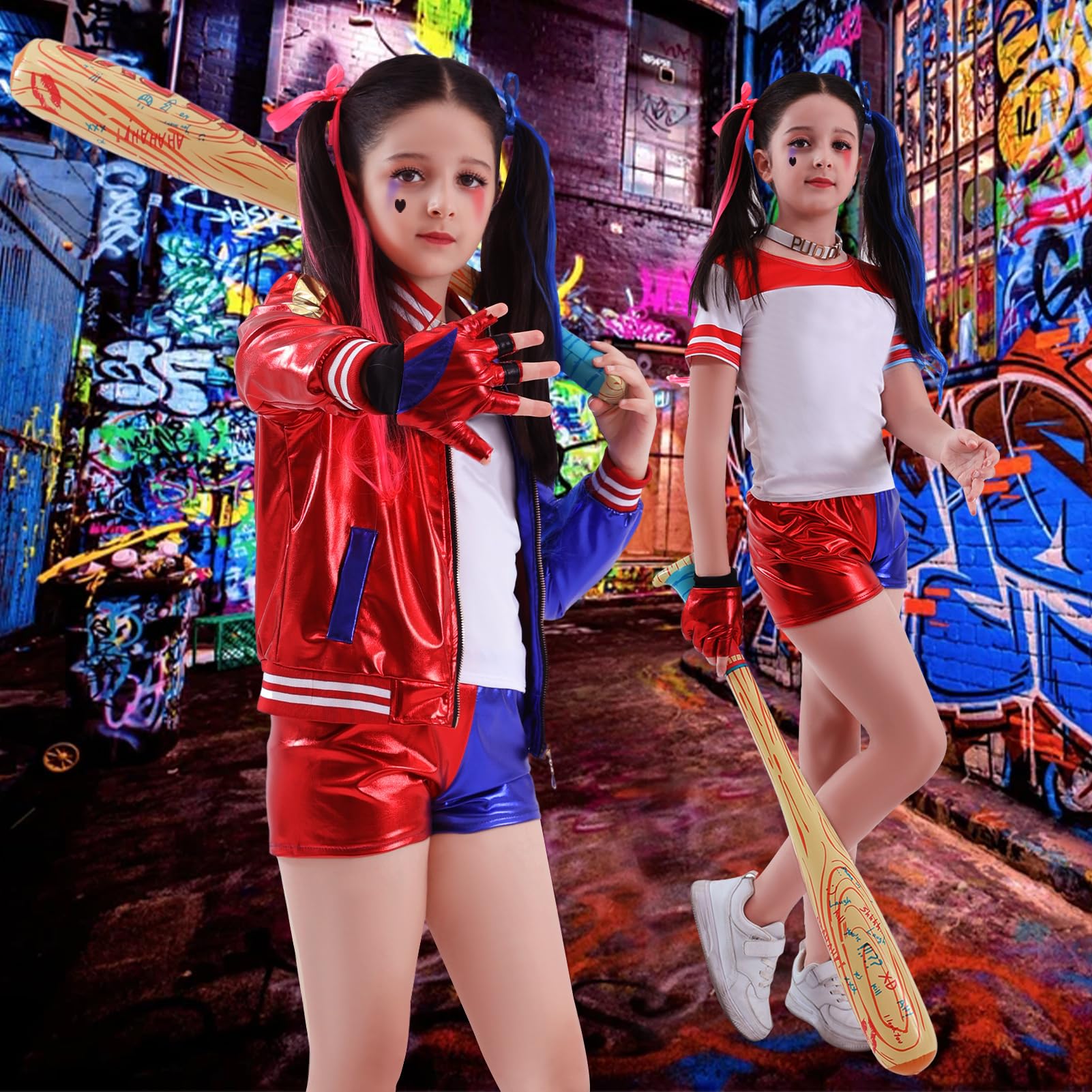 Amycute Quinn Cosplay Kostüm - Harley Quinn Outfit Für Halloween & Karneval