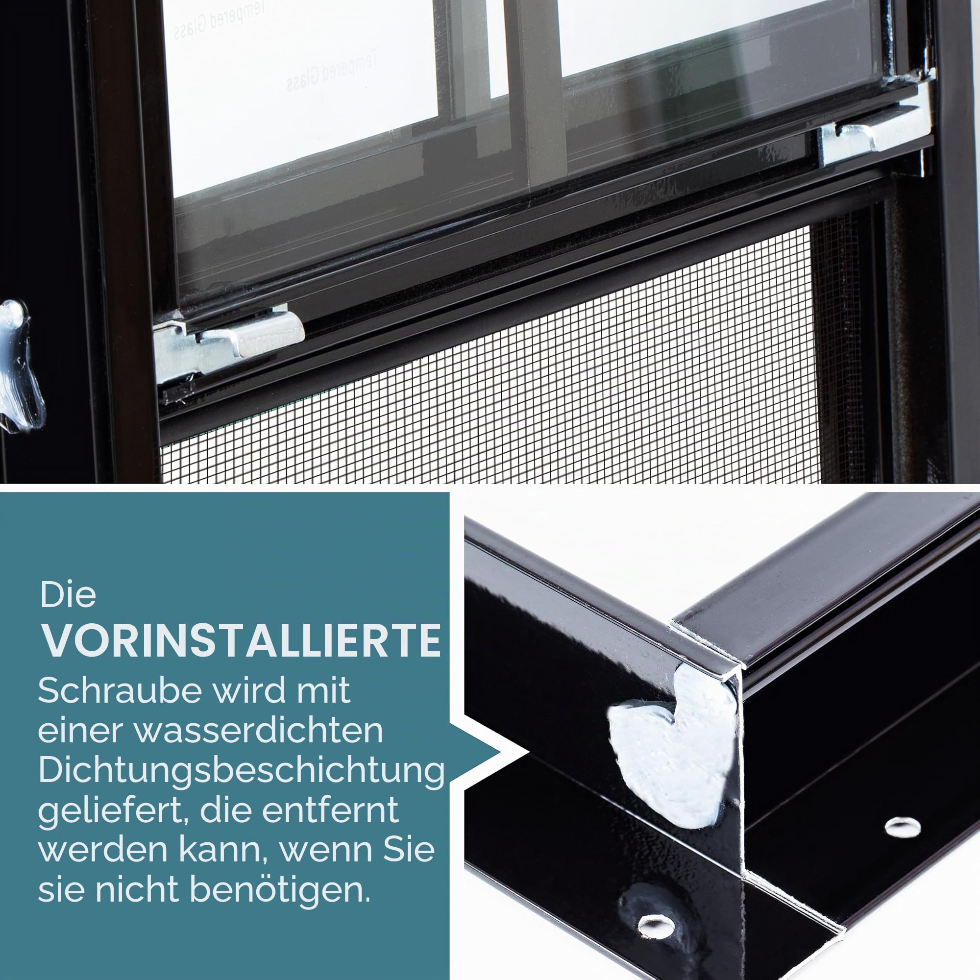 Melkus 2 Stück Schuppenfenster, 30,5 x 45,7 cm, bündig montiert, Haushaltsfenster mit gehärtetem Glas und Fliegengitter, Schiebefenster für Hühnerstall, Schuppen, Garage, Spielhaus, Scheune