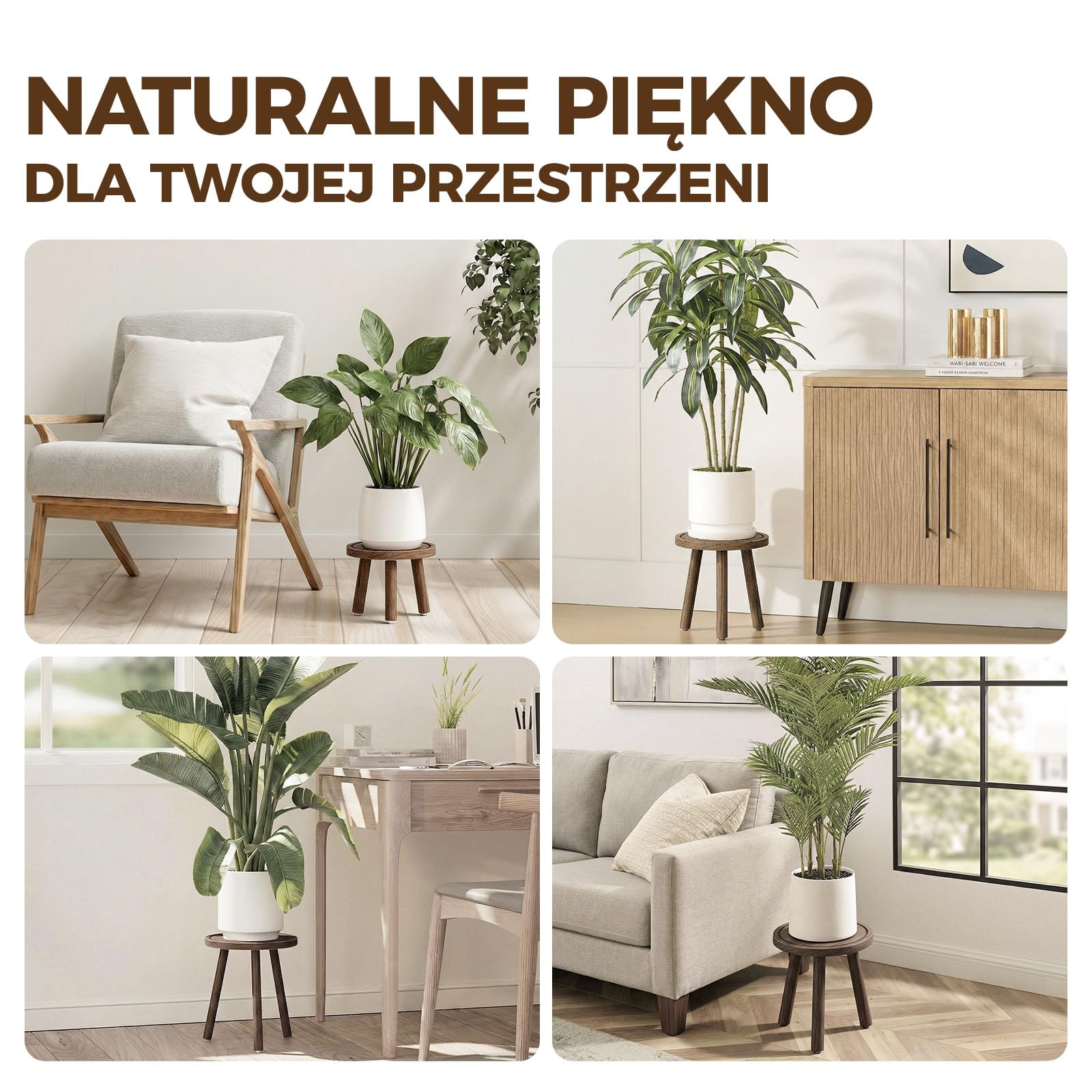 Bamworld Stojaki Na Rośliny Wnętrzne 3 Sztuk Pojedynczy Stojak Na Rośliny Dla Wiele Roślin Krzesło Ogrodowe Ze Drewna Do Tarasu Ogrodu Balkonu Salonu Sypialni
