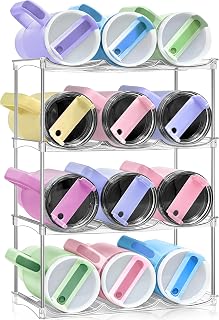 Spaclear Water Bottle Organizer, Large Compartment Tumbler Organizer 4 Pack