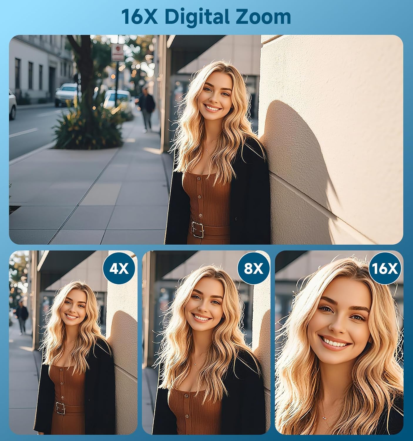 Digital Camera, 2026 Upgraded 56MP Dual Screens Camera for Selfies, 16X Zoom Travel Cameras with 32GB SD Card, Anti Shake Compact Vlogging Cameras for Boys Girls Kids Teens Adults