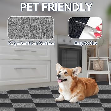Carpet Tiles, 20pcs Carpet Tiles 50x50 for for Commercial Retail, Office, Home, Kitchen, Bedroom, Living Room, Bathroom (Grey)