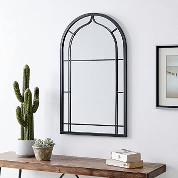 FirsTime & Co. Ariana Farmhouse Arch Metal Mirror, American Crafted, Dark Gray, 20 x 1 x 33 ,