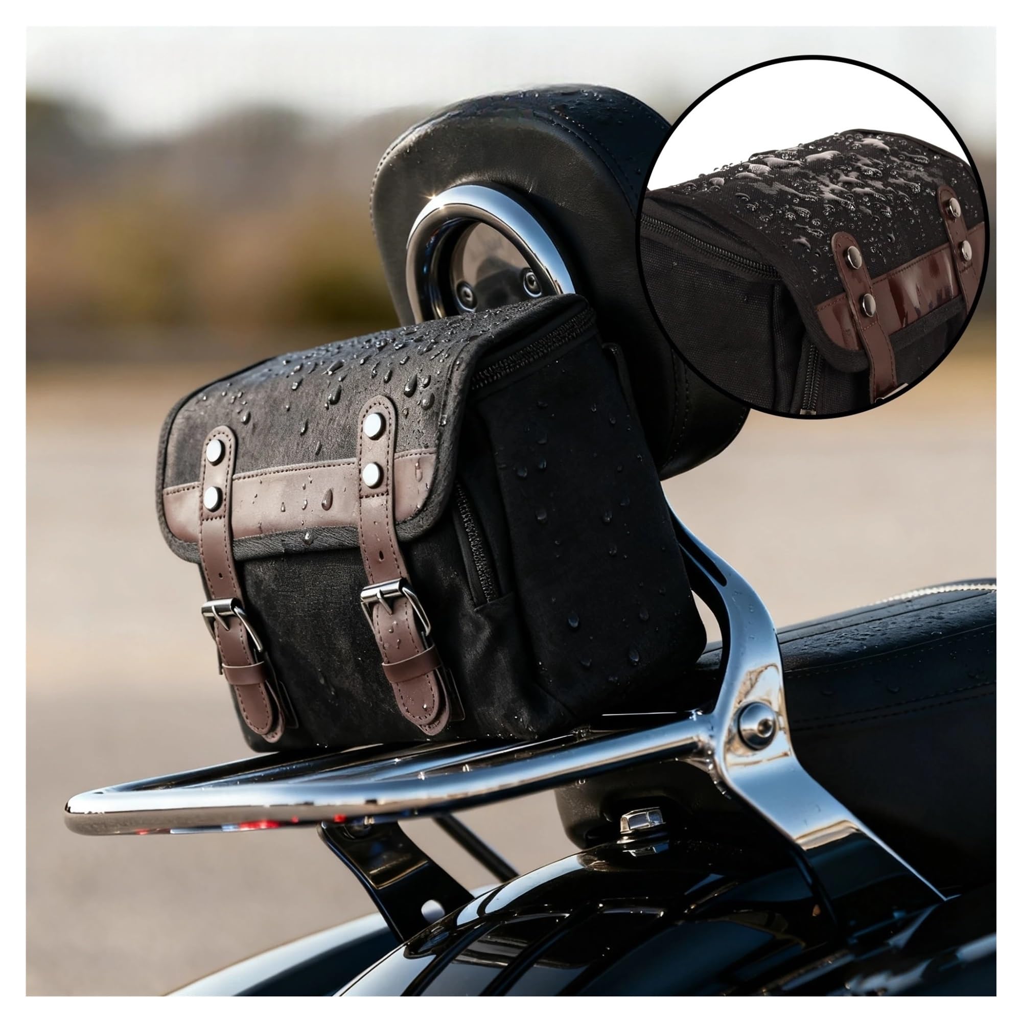 borsa sella moto Accessori moto Borsa laterale Strumento Borse da viaggio per bagagli di grande capacità sella per motore universale per la maggior parte dei modelli(Plus Size Brown)