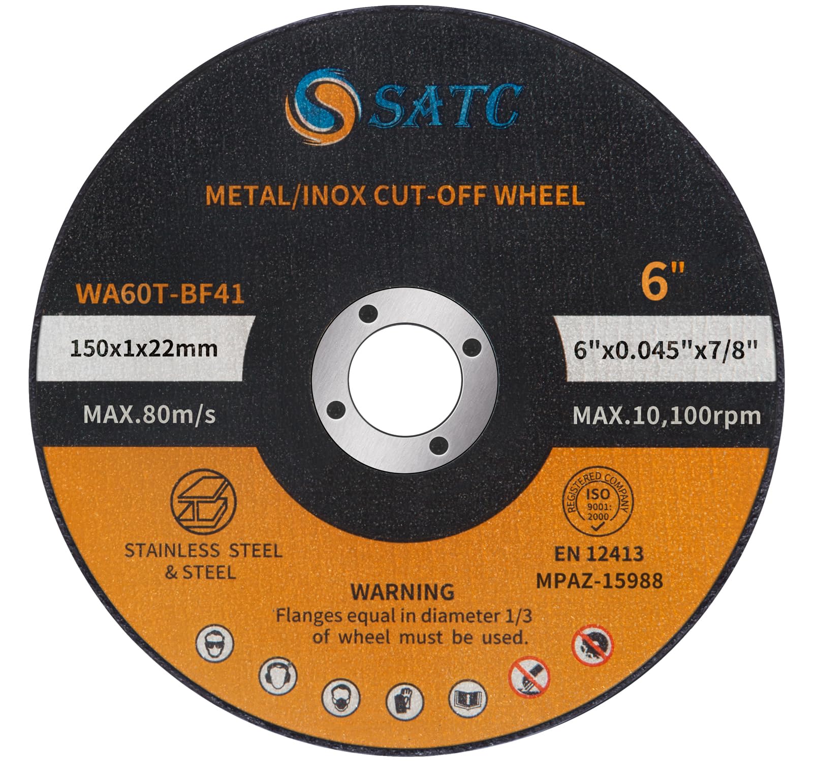 S SATC Cutting Wheel 6 in 6" x.045 x7/8" Cut Off Wheels for Metal 25 PCS Cutting Discs Fits Angle Grinder Concrete Accessories Saw Grinder Metal Cut Tools Grinder Attachment