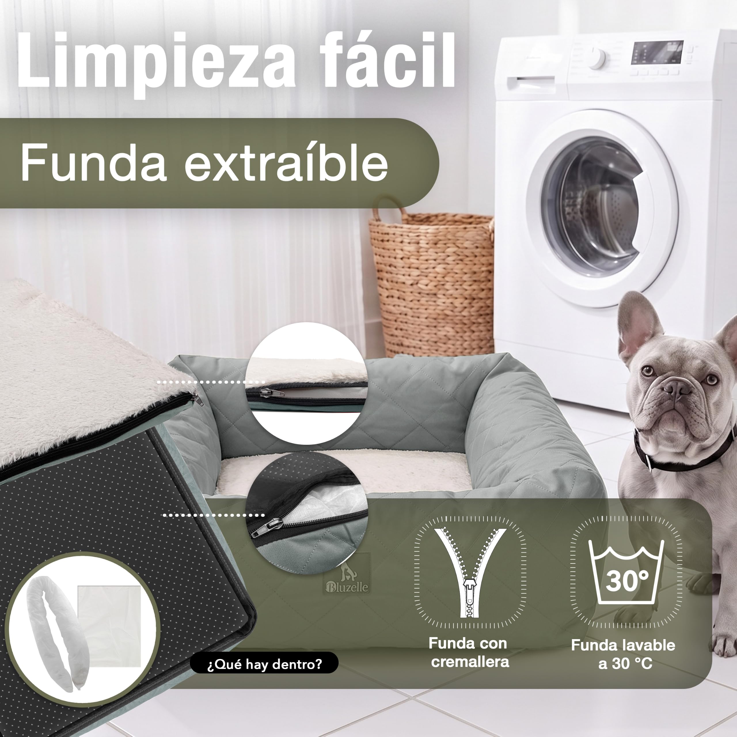 Asiento Coche para Perros, 2-in-1 Cama Perro para Perros Pequeños & Medianos, Funda Lavable e Cojín Extraíble, Tejido Oxford Impermeable Suelo Antideslizante, Silla Mascotas, Color:Gris