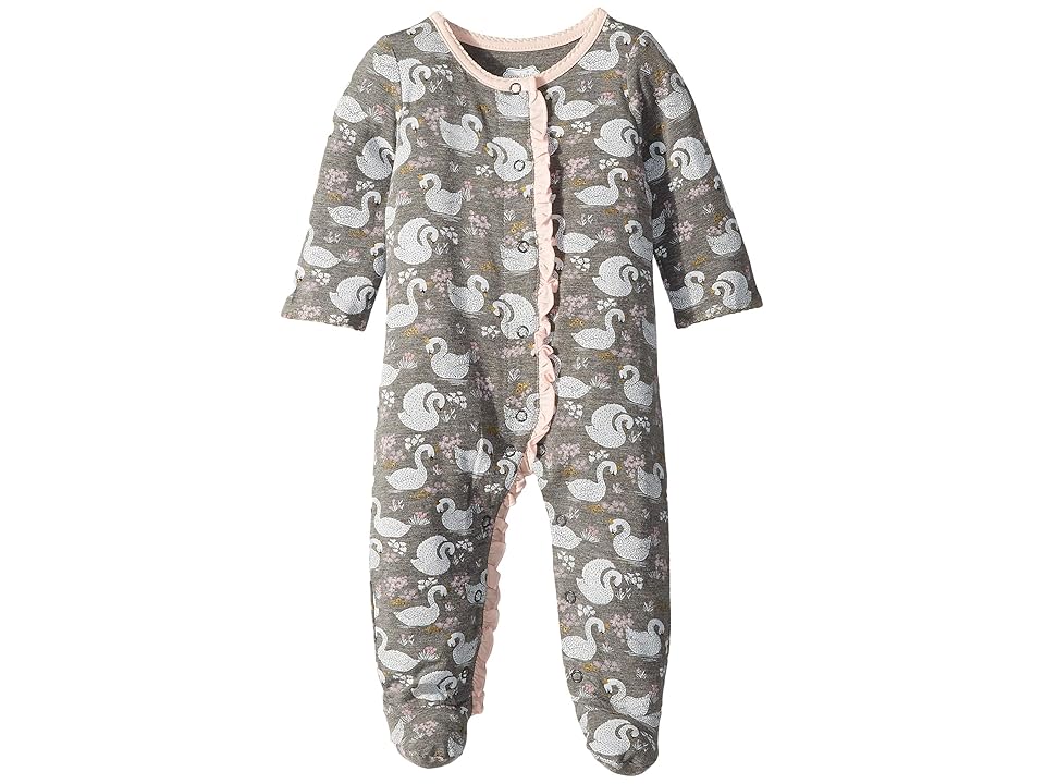

Mud Pie Swan Long Sleeve Sleeper (Infant) (Gray) Girl's Jumpsuit & Rompers One Piece