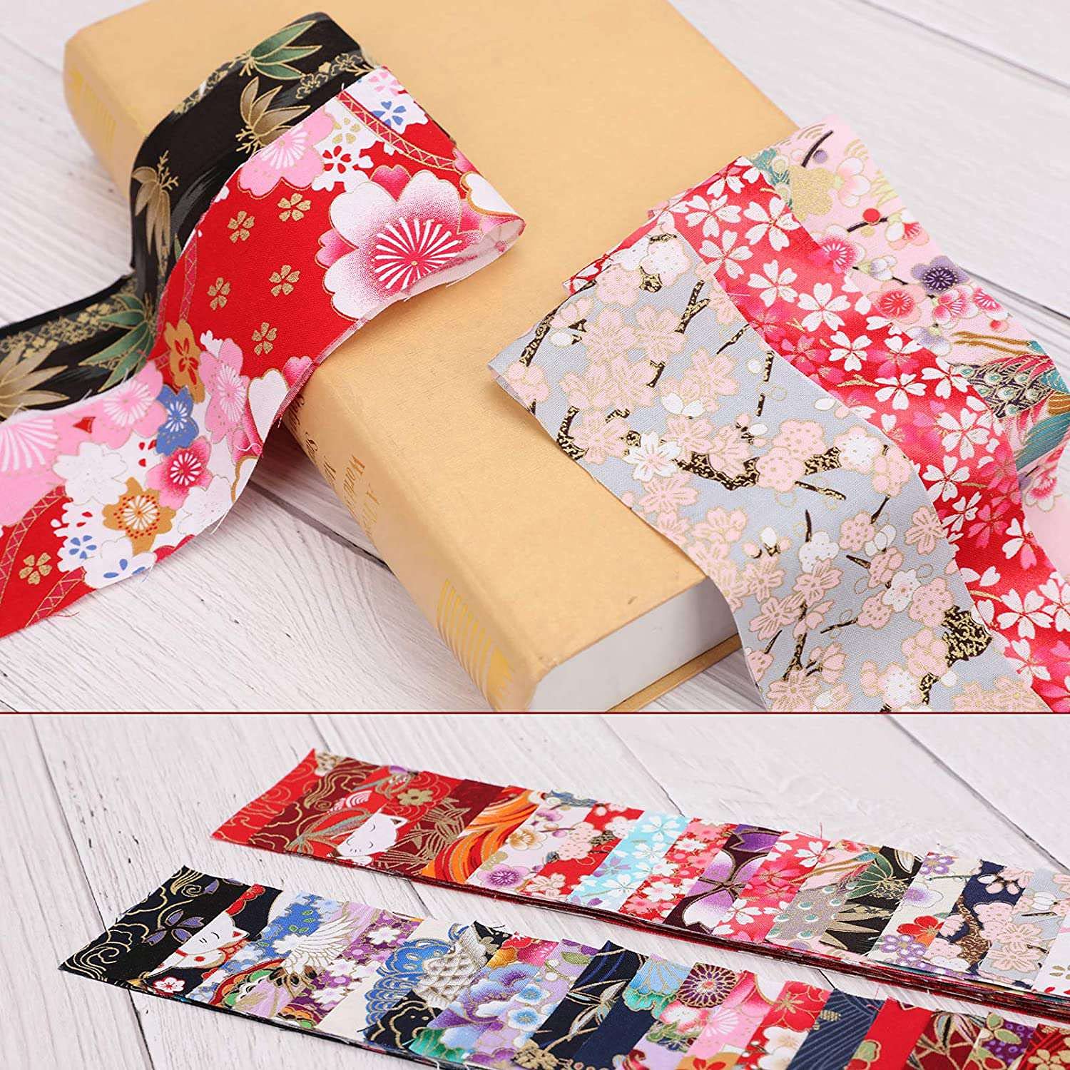 Kopinma 40 PCS Cotton Fabric Bundles, Jelly Rolls Fabric for Quilting, Patchwork Cotton Fabric DIY, Guilting Fabric Embroidery Fabric, Floral Fabric for Sewing, DIY Handmade Sewing Quilting Fabric - Image 4