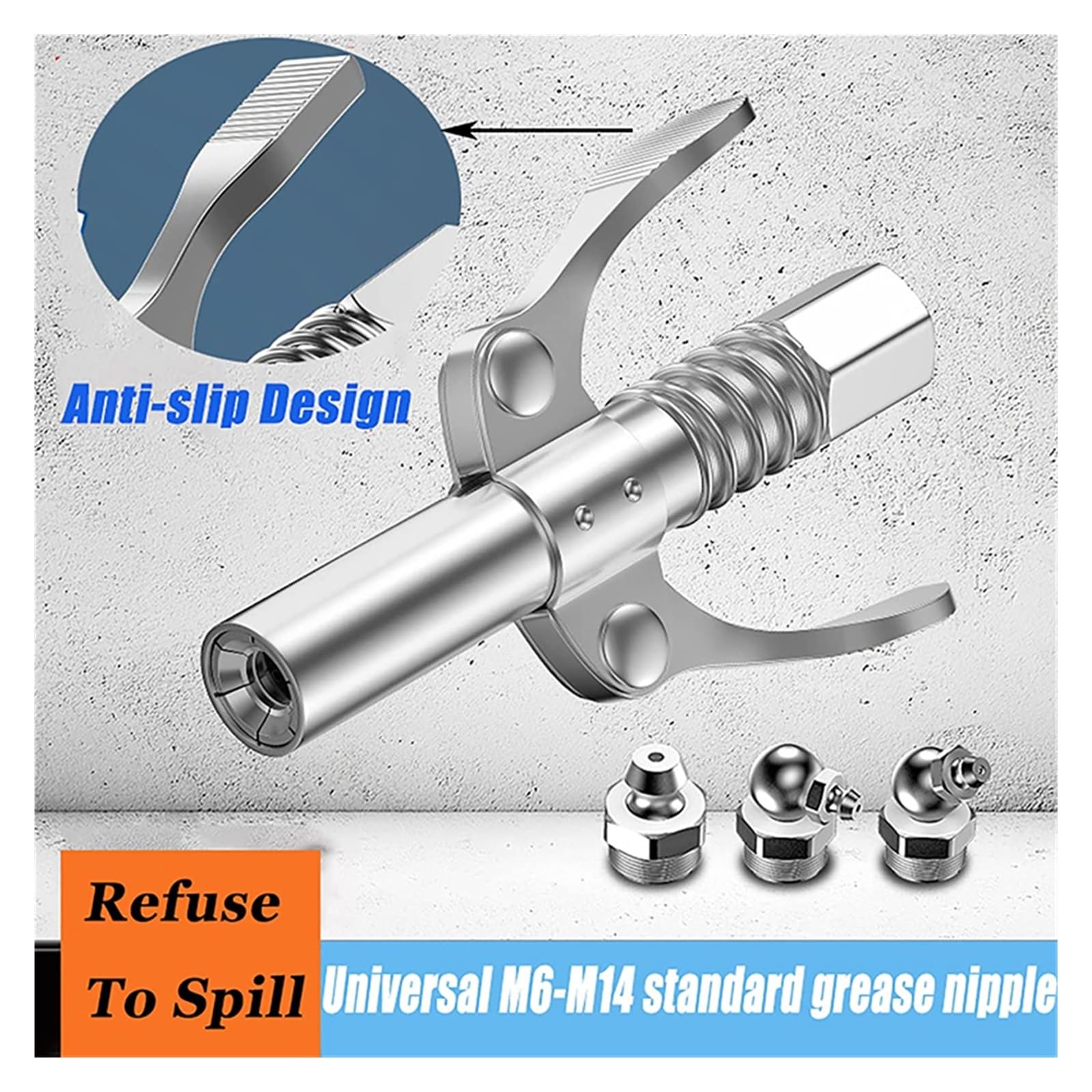 Dźwignia do dużych obciążeń, ręczny smarownica, dysza blokująca, I/8 10000PSI Grease Coupler