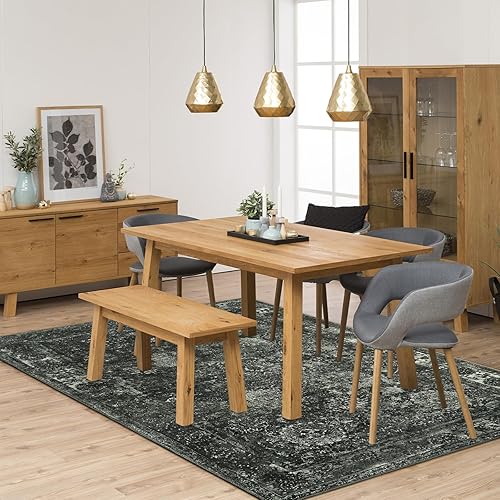 Miniatura 7 de Seavish Alfombras negras para sala de estar, alfombra de área de 5 x 7 pies para dormitorio, alfombra grande vintage envejecida, alfombra de pelo