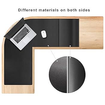 Amazon.co.jp：L字型デスクパッド-多目的防水オフィスレザー