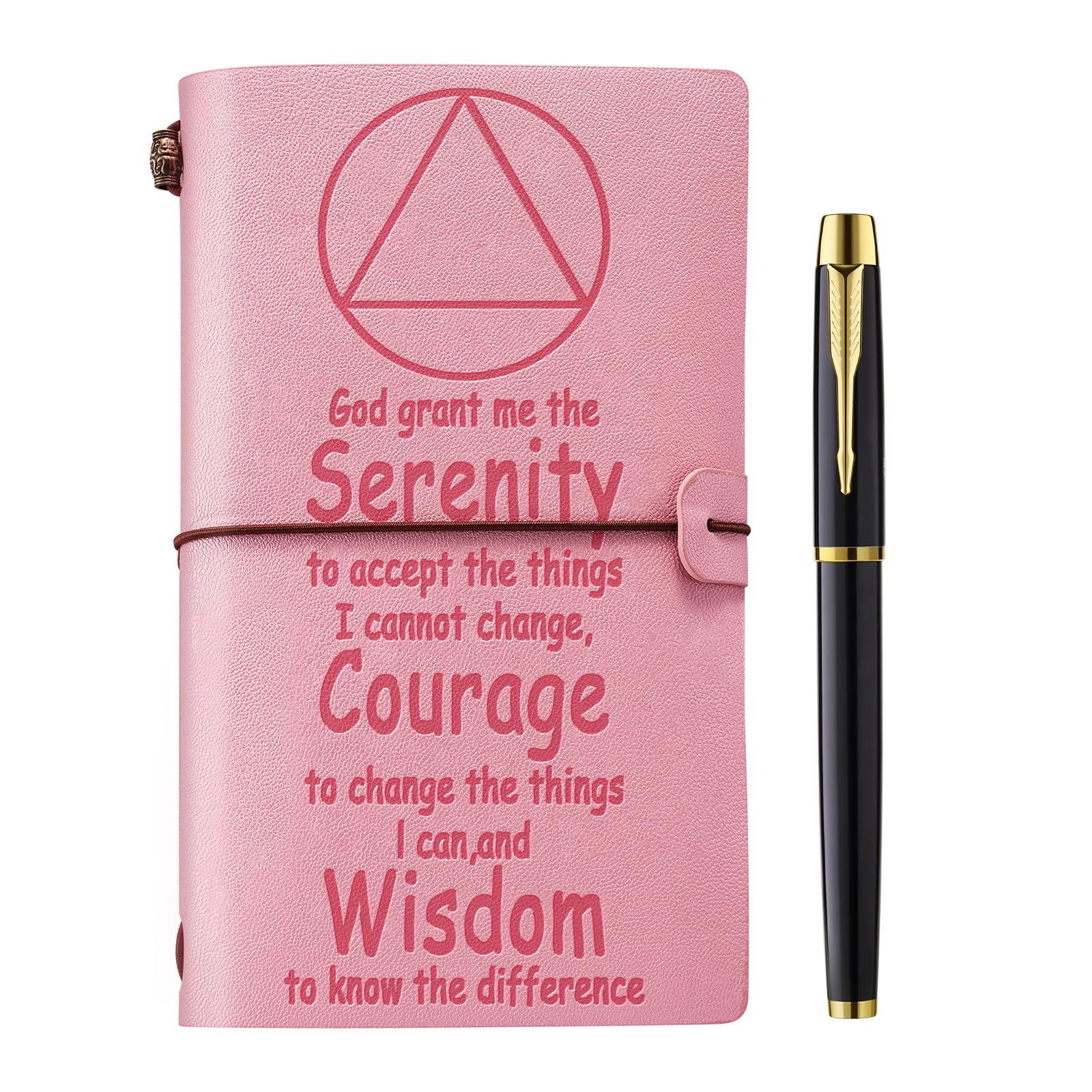 Carnet de notes AA NA en cuir pour rituel de sobriété