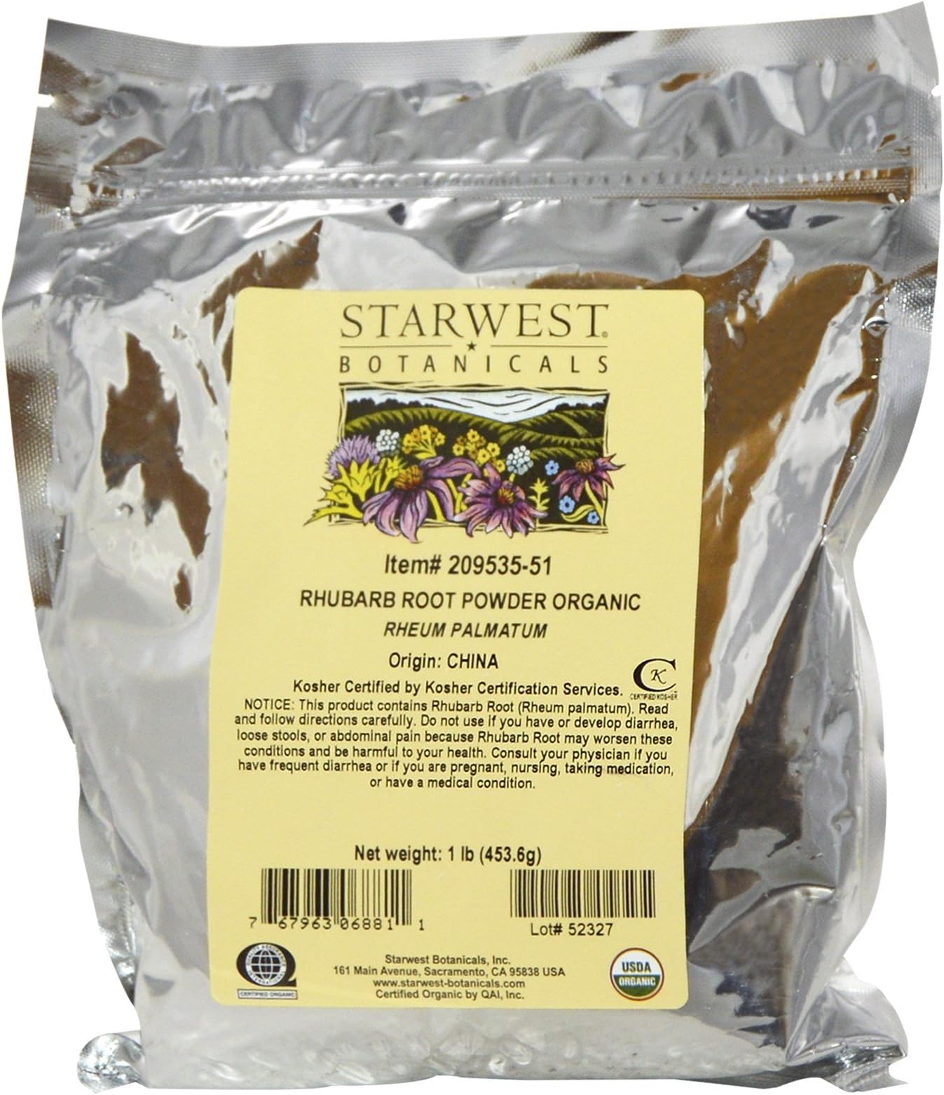 Organic Rhubarb Root Powder 1 Pounds