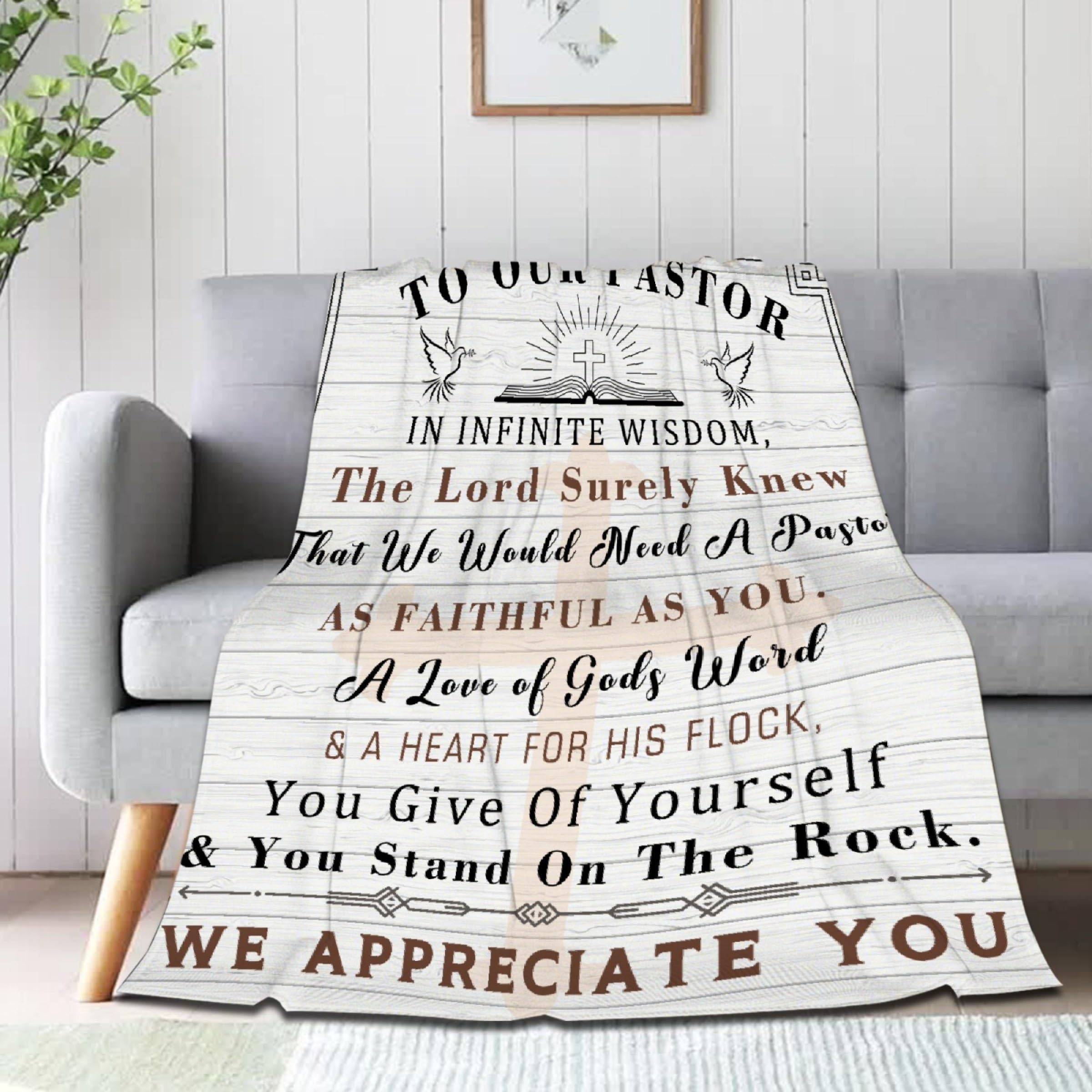 Pastor Appreciation Blanket Gift for Boy Girl Pastor Appreciation Gifts Throw Warm Cozy Soft Plush Lightweight Bedding 40