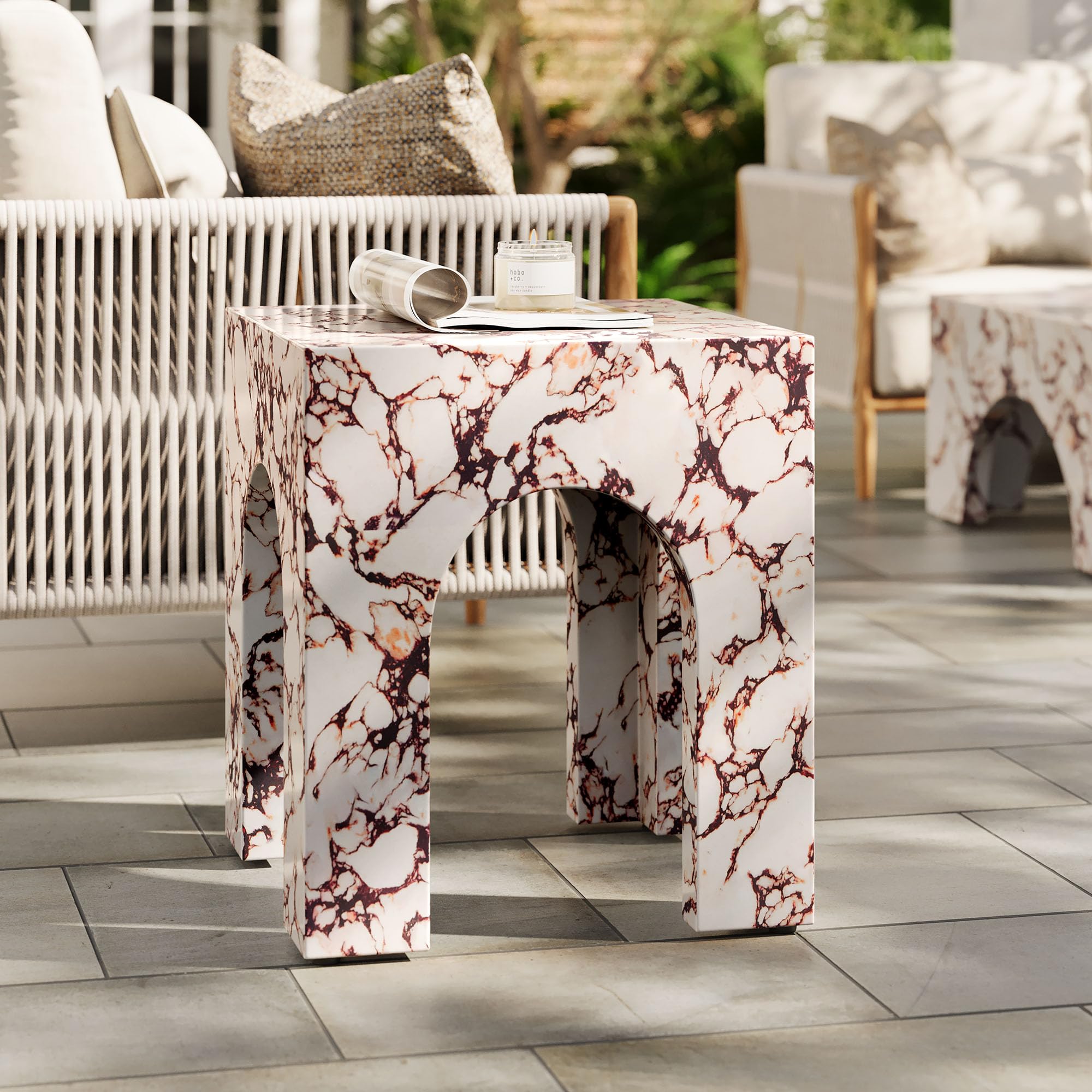 Amazon.com: Modway Valen Arched Concrete Side Table with